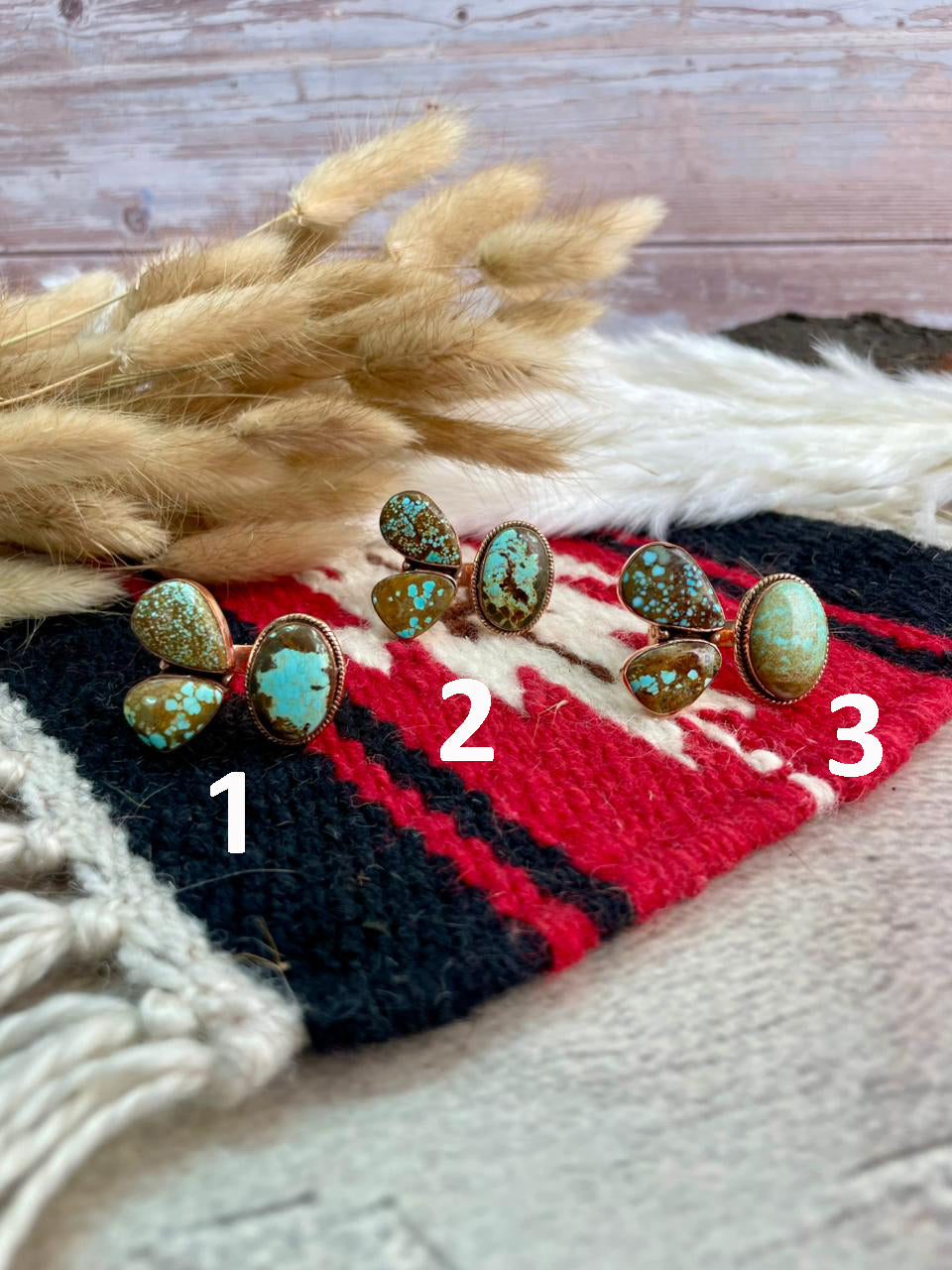 Handmade Copper Collection: Number 8 Turquoise Adjustable Ring