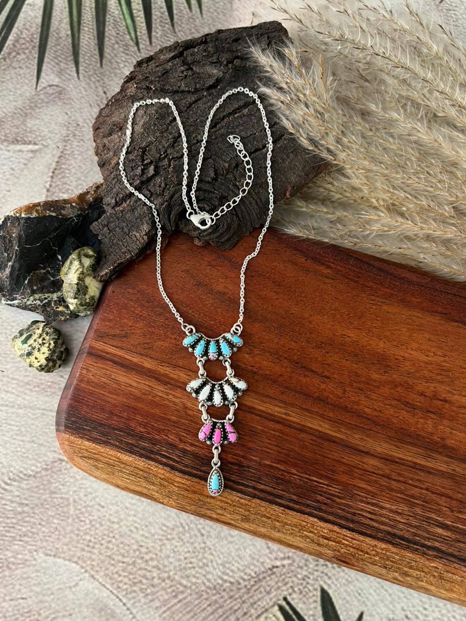 Handmade Sterling Silver Cotton Candy Necklace "Signed Nizhoni"
