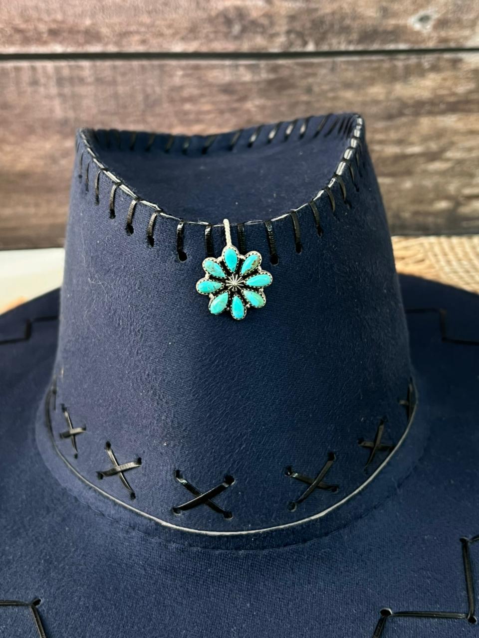 Handmade Sterling Silver Kingman Turquoise Hat Pin "Signed Nizhoni"