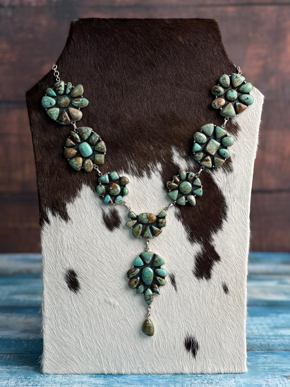 Handmade Sterling Silver Baja Turquoise Collection: Necklace "Signed Nizhoni"