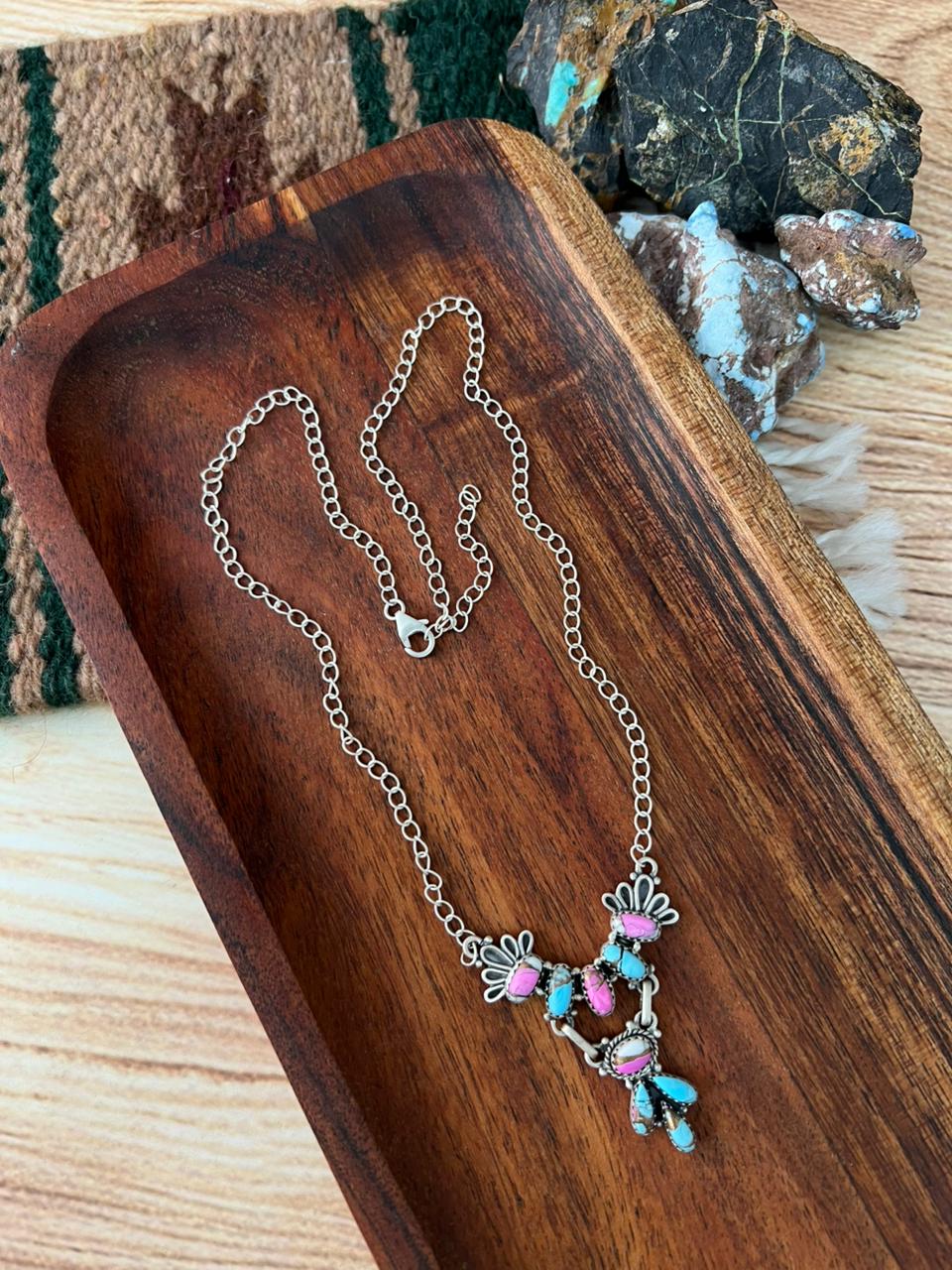 Handmade Sterling Silver Cotton Candy Necklace "Signed Nizhoni"