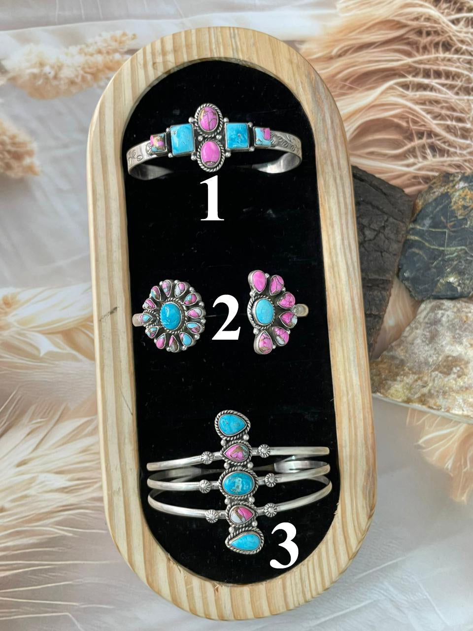 Handmade Sterling Silver Sierra Bella Turquoise with Cotton Candy Cuff Bracelet "Signed Nizhoni"