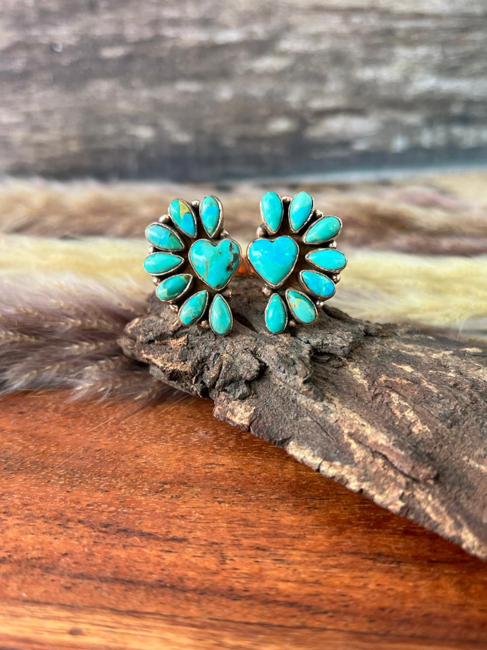 Handmade Copper Collection: Kingman Turquoise Adjustable Ring