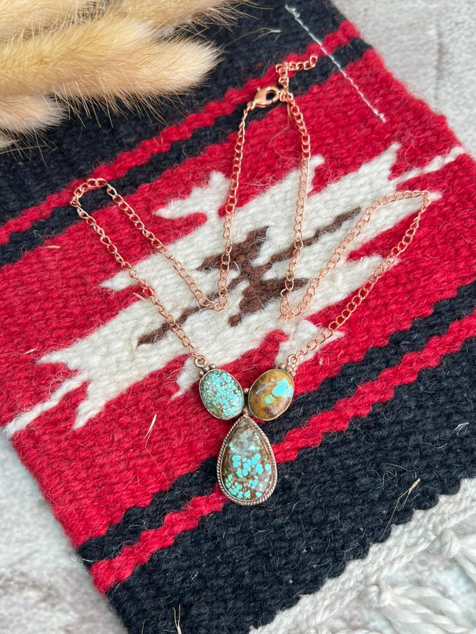 Handmade Copper Collection: Number 8 Turquoise Necklace