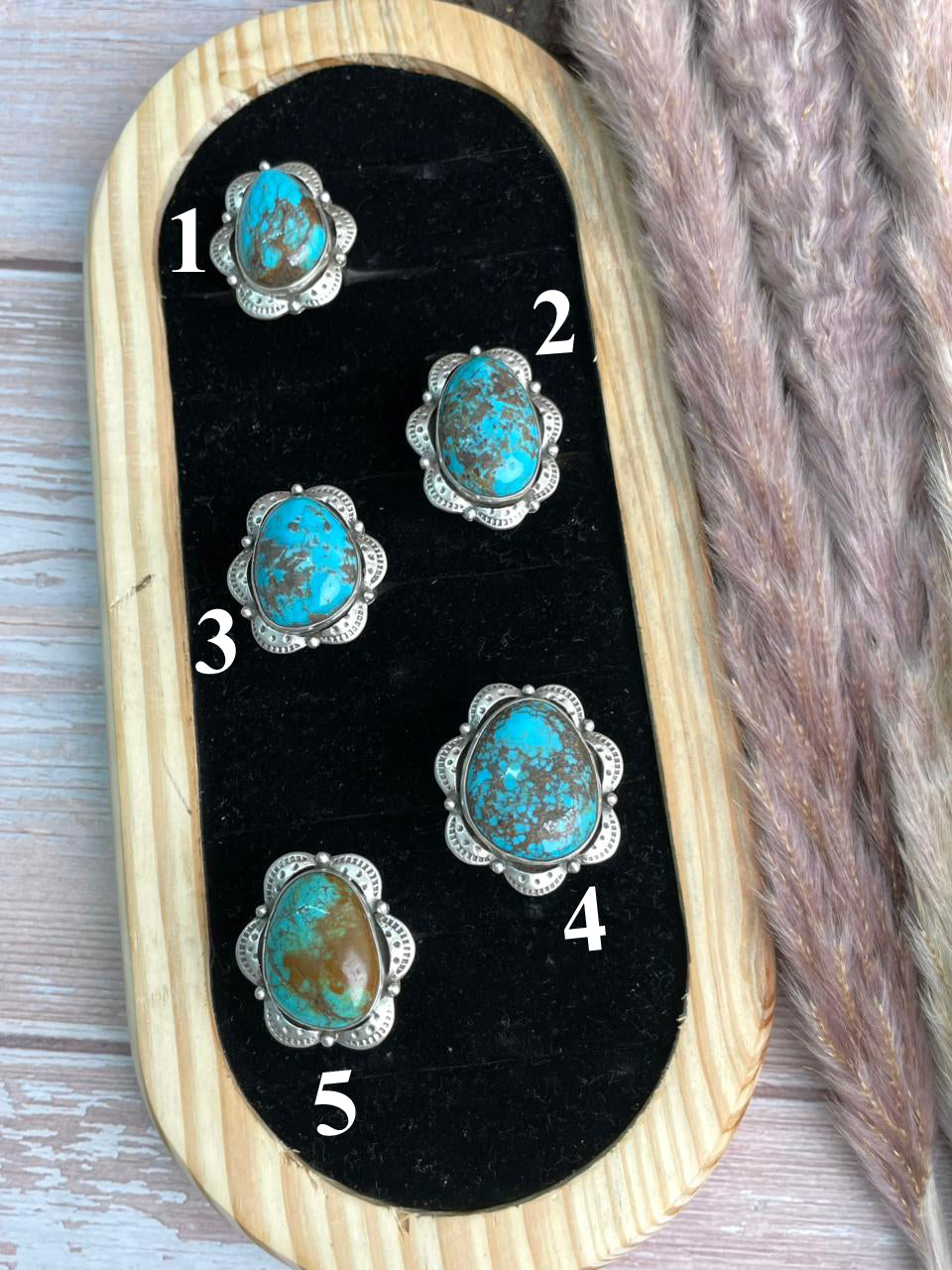 Handmade Sterling Silver Kingman Turquoise Collection: Adjustable Ring "Signed Nizhoni" (8)