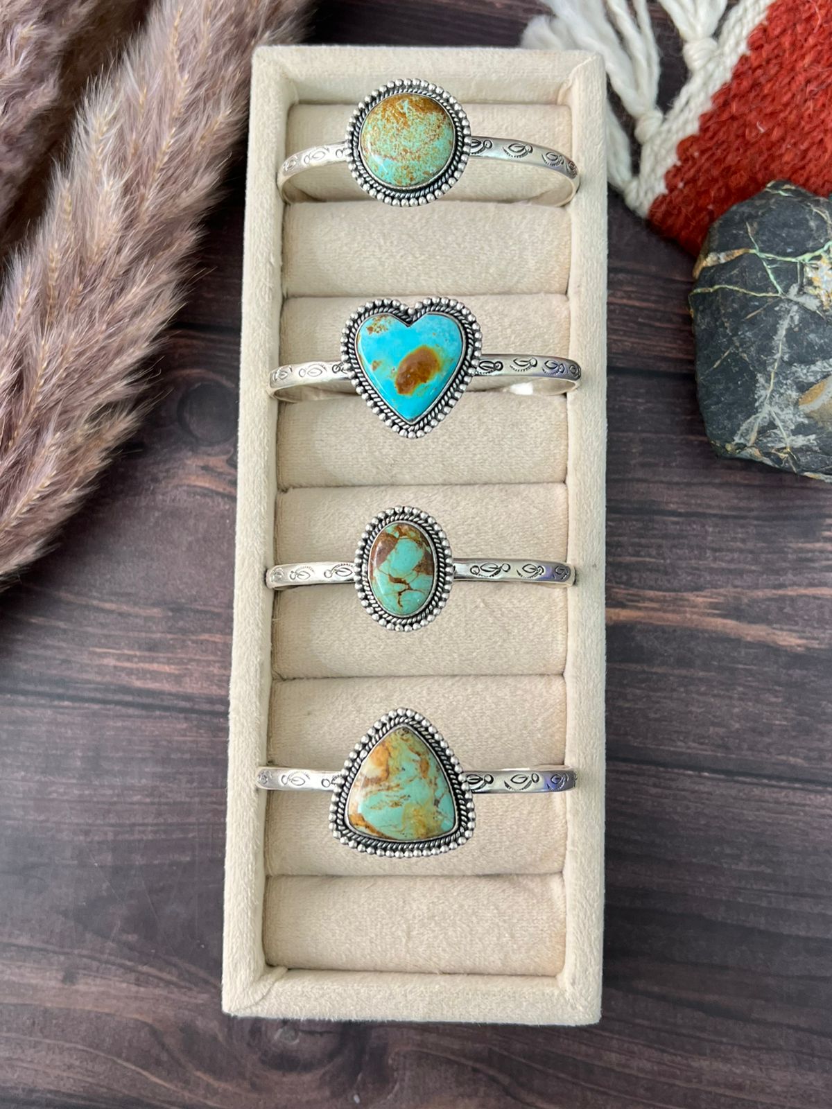 Handmade Sterling Silver Baja Turquoise Collection: Cuff Bracelet "Signed Nizhoni"