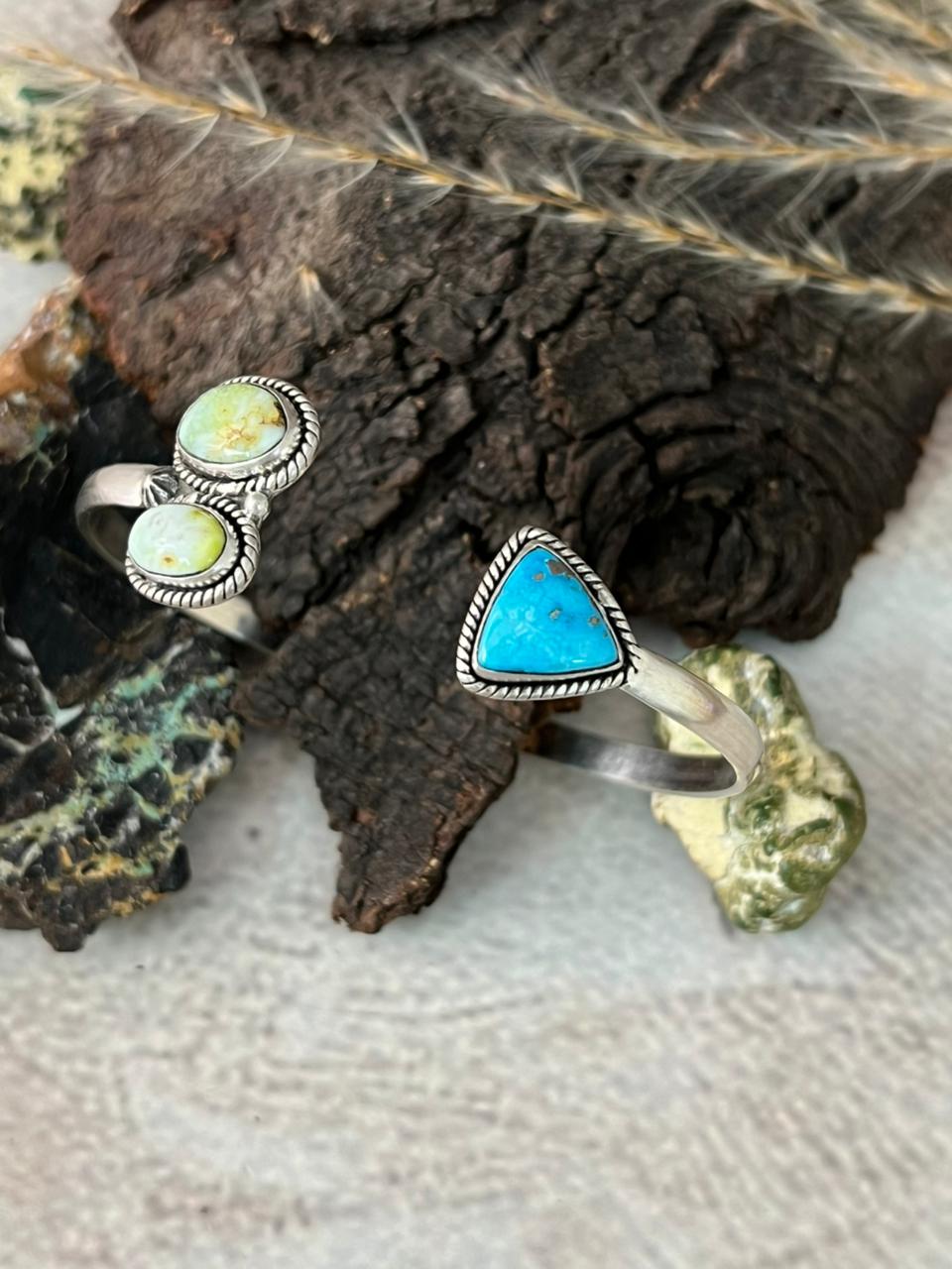 Handmade Sterling Silver Sierra Bella with Palomino Turquoise Collection: Cuff Bracelet "Signed Nizhoni"