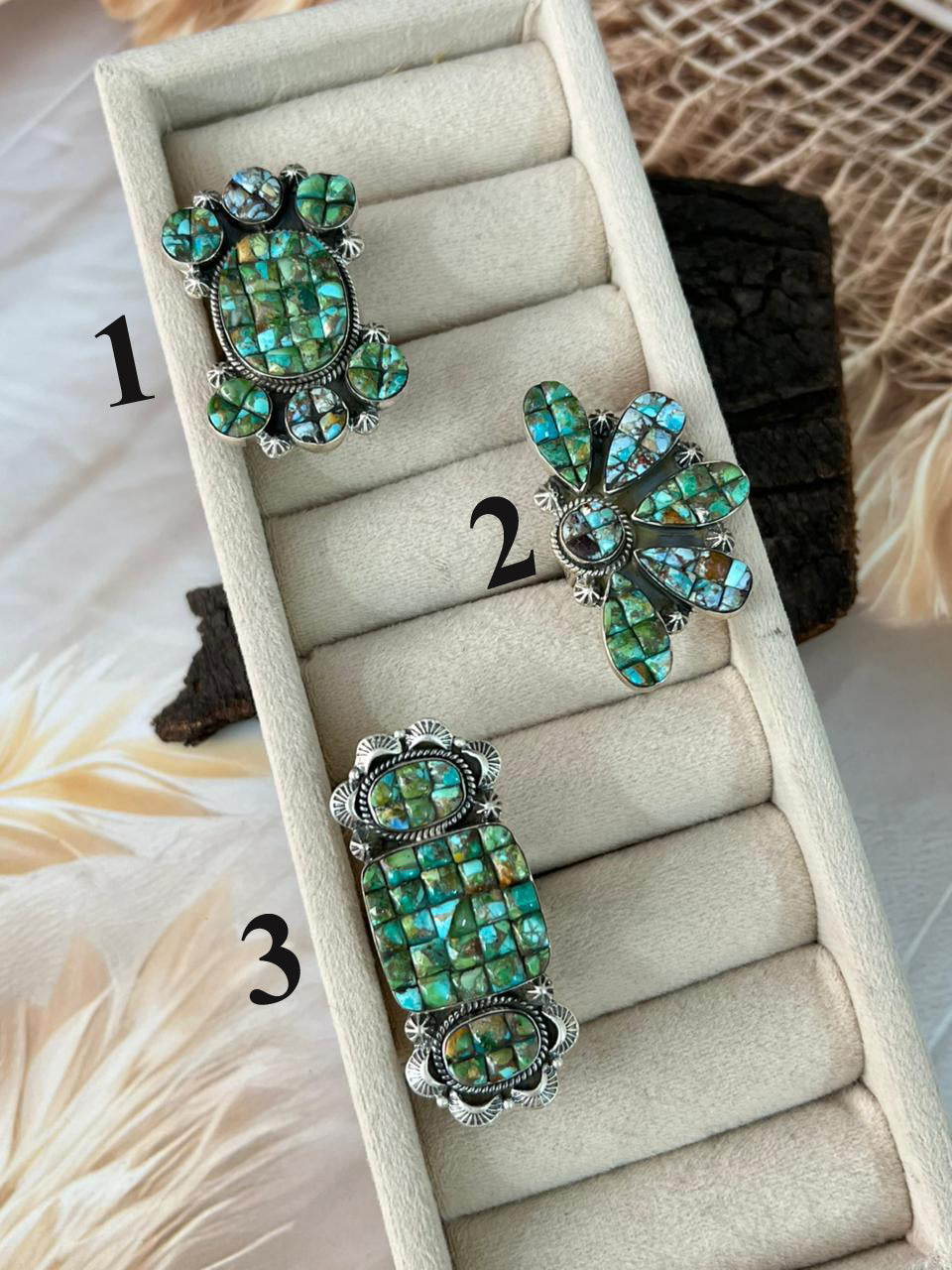Handmade Sterling Silver Sonoran Cobble Collection: Sonoran Mountain Turquoise Adjustable Ring "Signed Nizhoni"