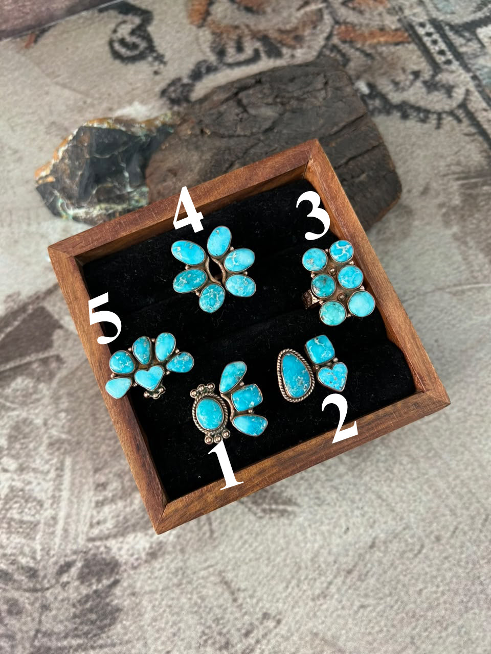 Handmade White Water Turquoise Copper Collection: Adjustable Ring Signed Nizhoni