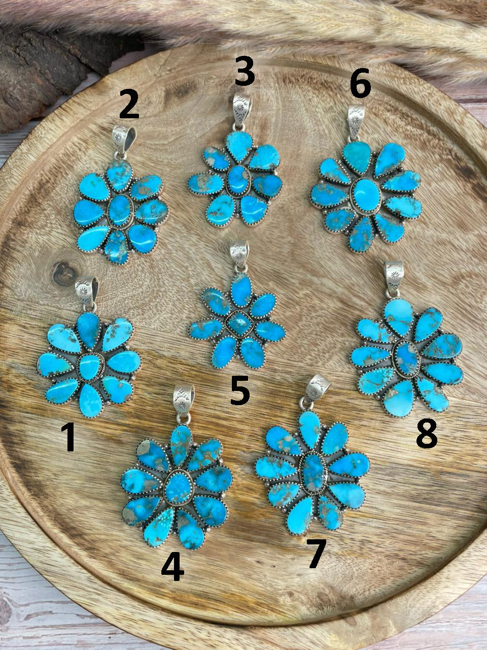 Handmade Sterling Silver Blue Kingman Turquoise Pendant "Signed Nizhoni"