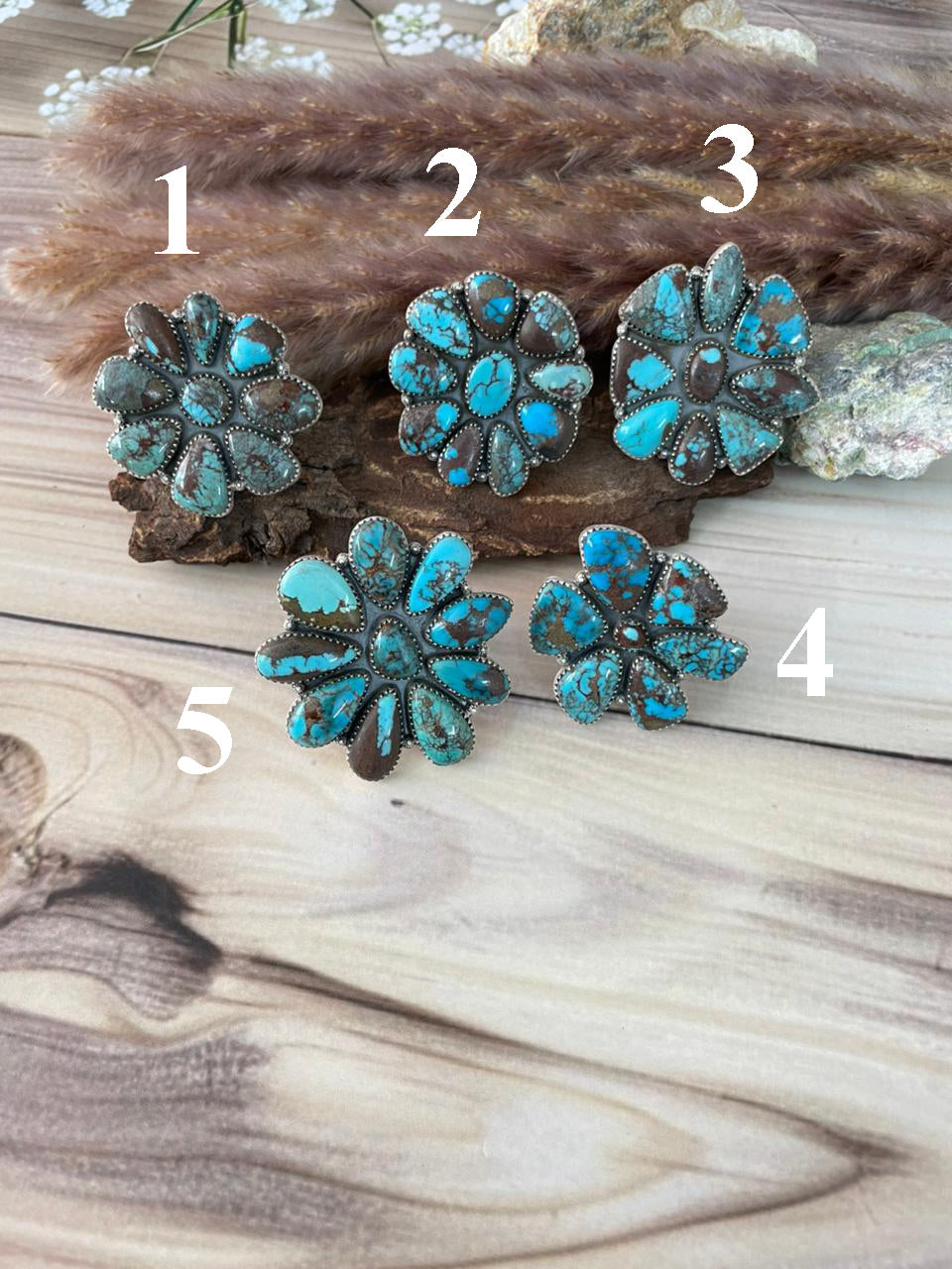 Handmade Sterling Silver Egyptian Turquoise Adjustable Ring Signed Nizhoni
