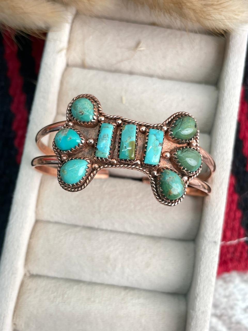 Handmade Copper Collection: Kingman Turquoise Cuff Bracelet