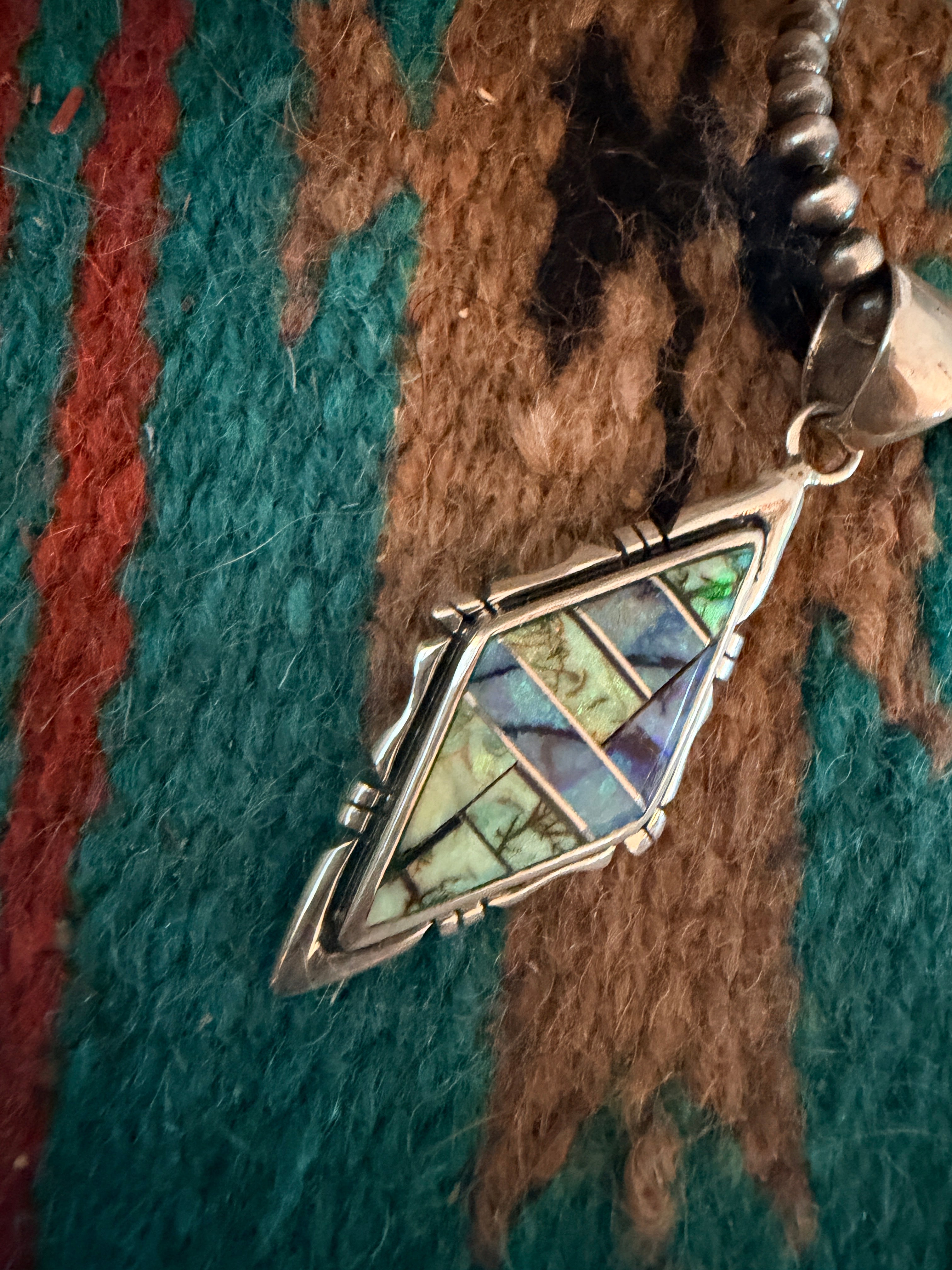 Handcrafted Sterling Silver and Opal Inlay Pendant