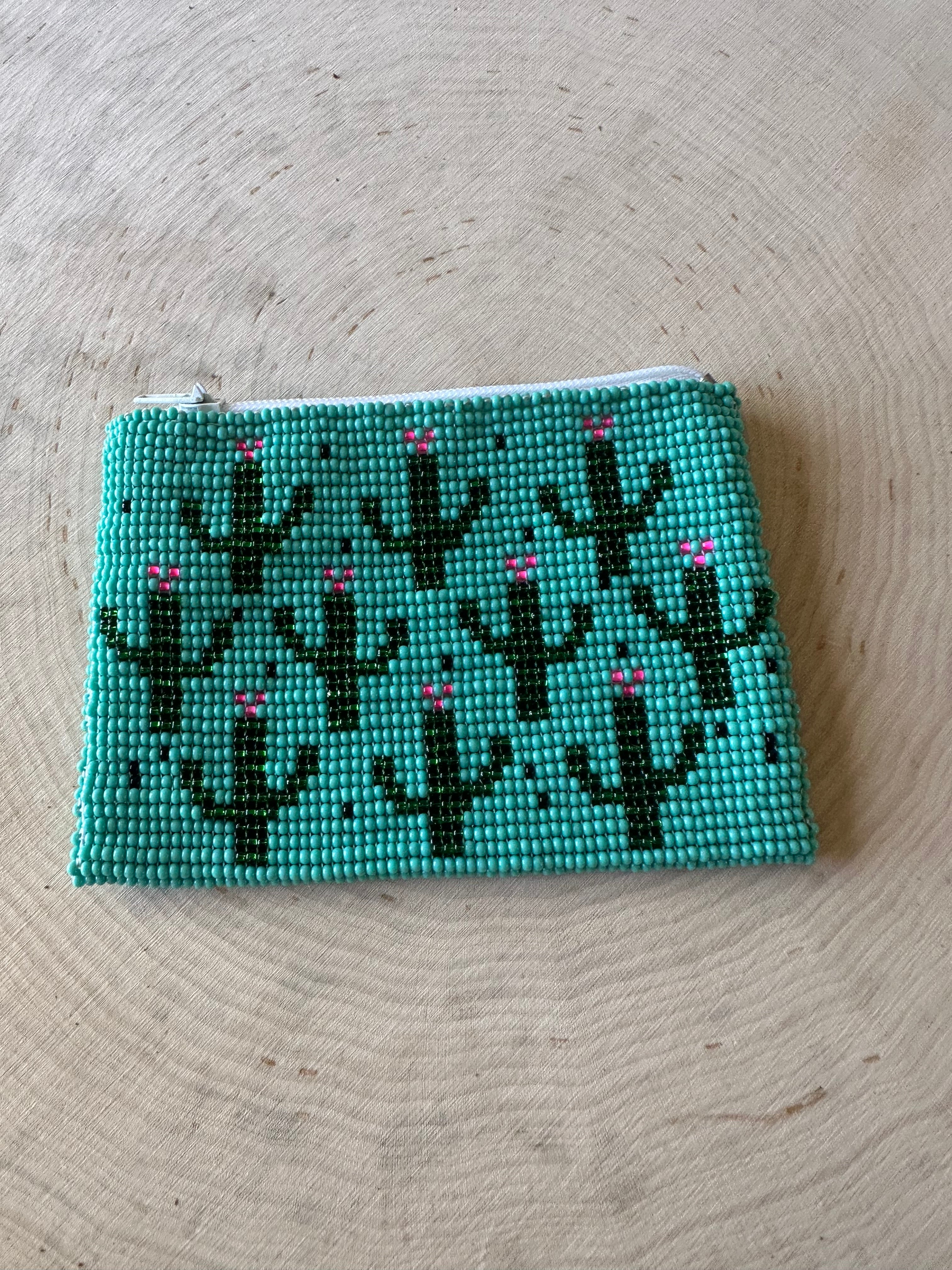 Handmade Beaded Saguaro Cactus Coin Purse