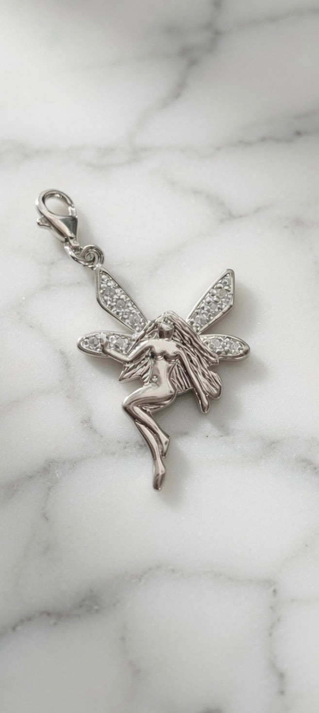 Sterling Silver & CZ Fairy Charm