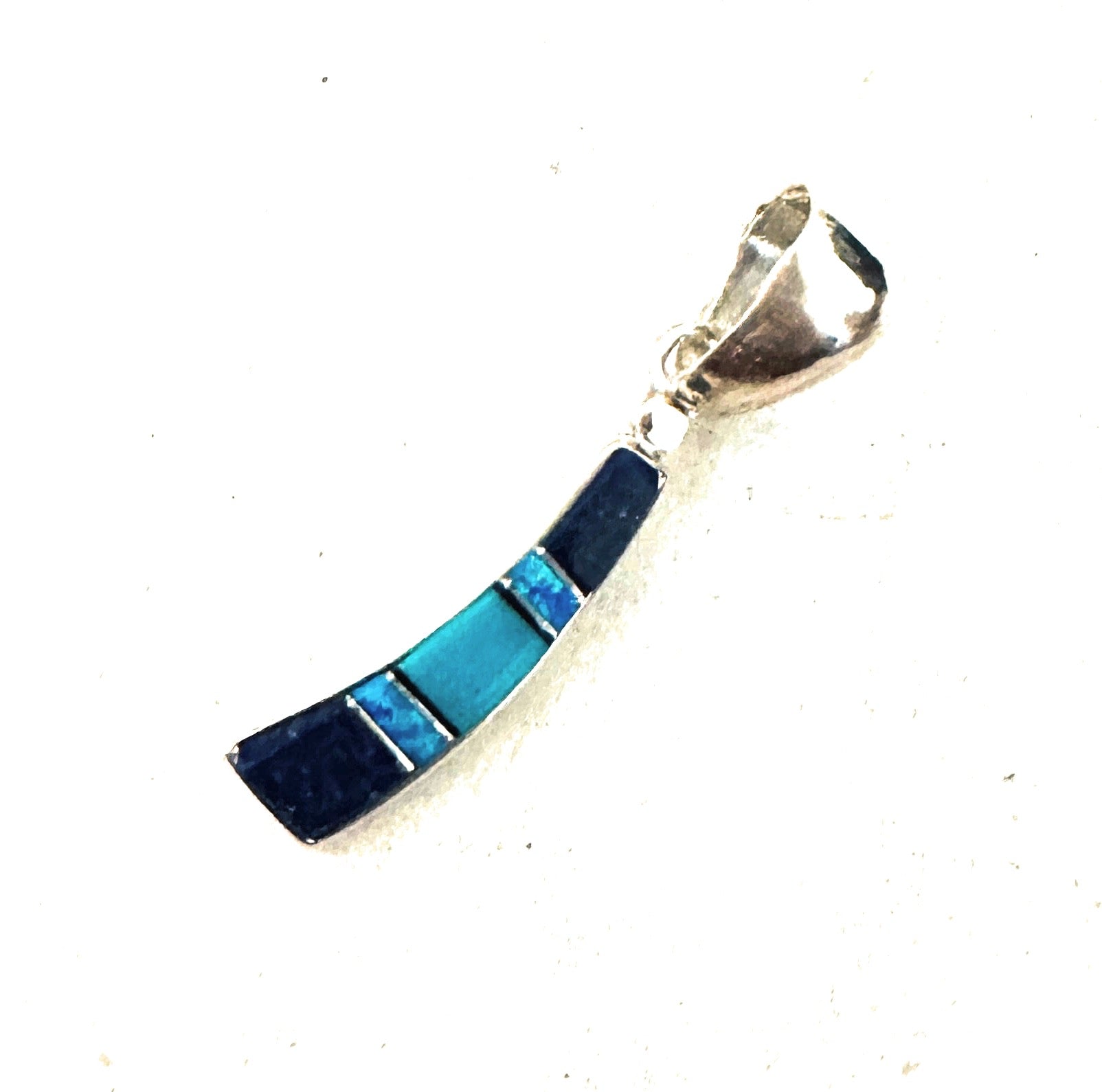 Navajo Multi Stone & Sterling Silver Inlay Pendant