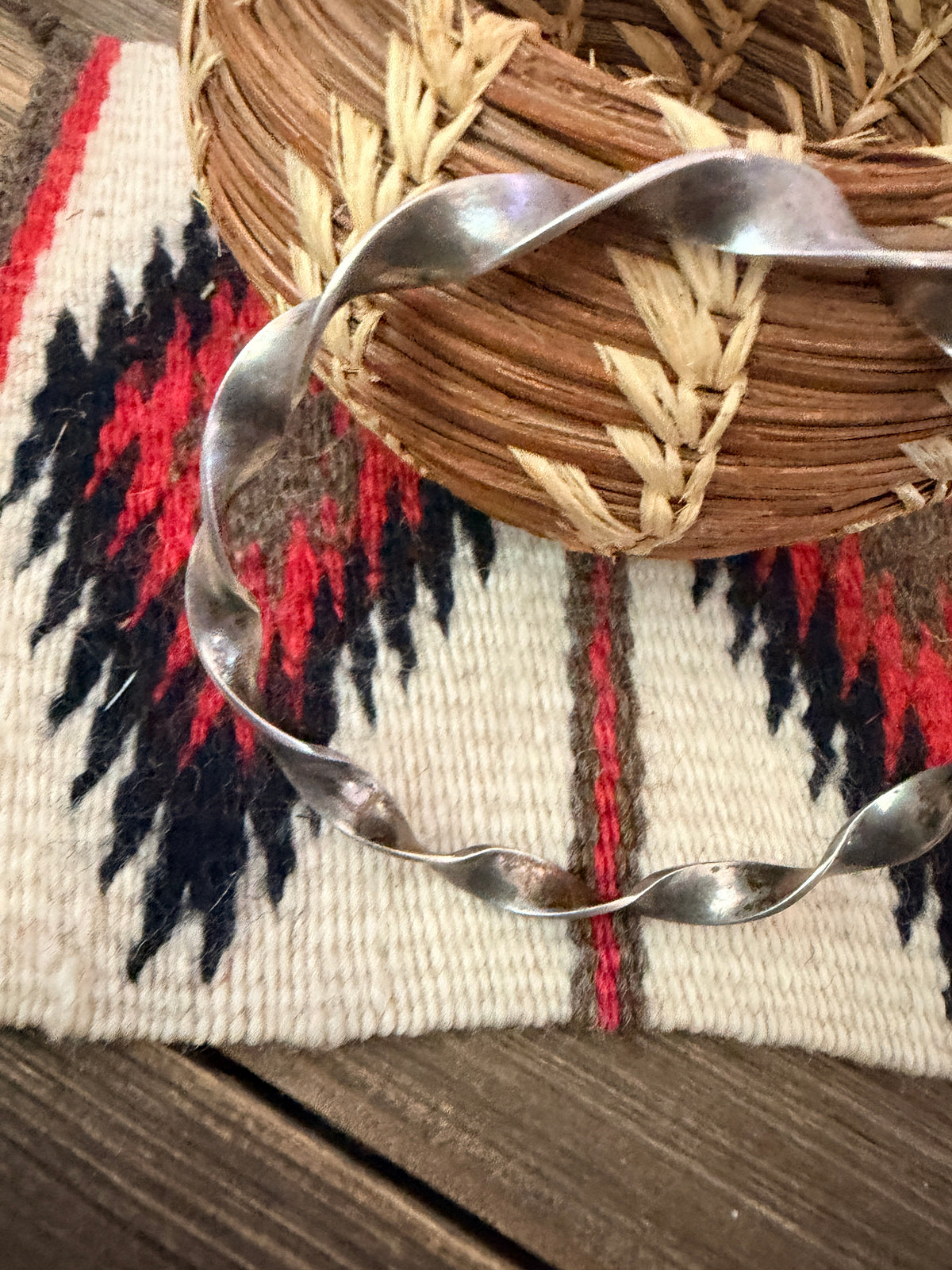 Handcrafted Old Pawn Sterling Silver Bangle Bracelet