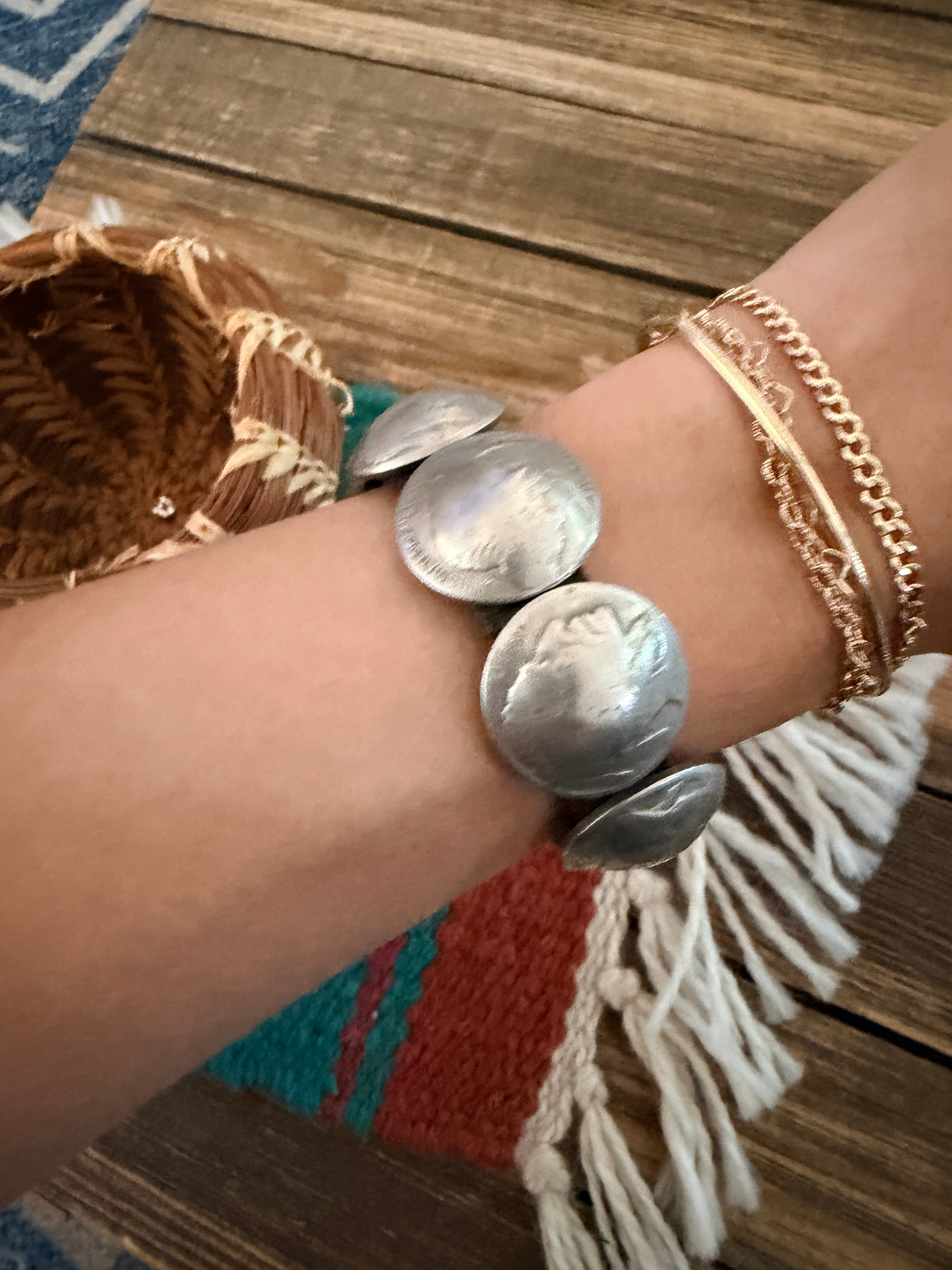 Handcrafted Old Pawn Buffalo Nickel & Leather Bracelet