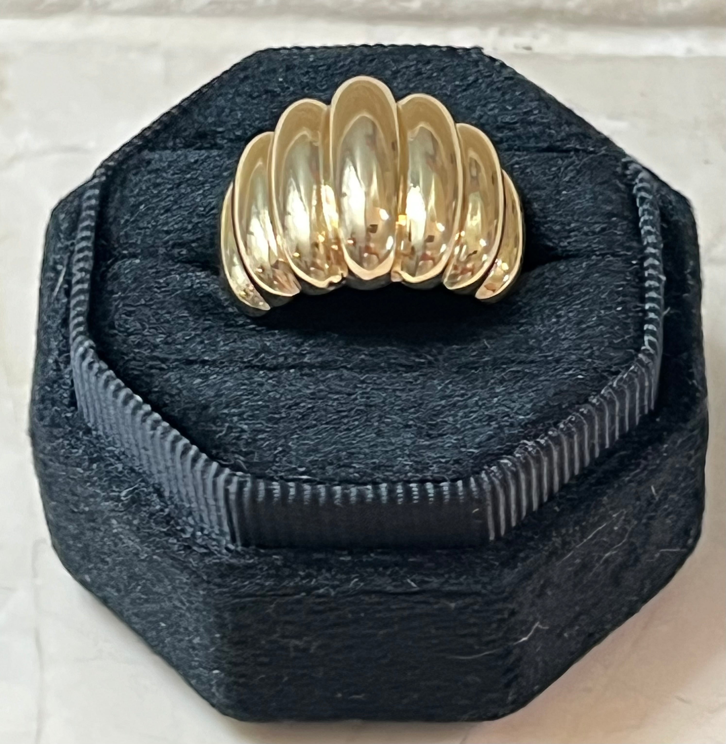 Bubble Dome Statement Ring 14k Gold Plated