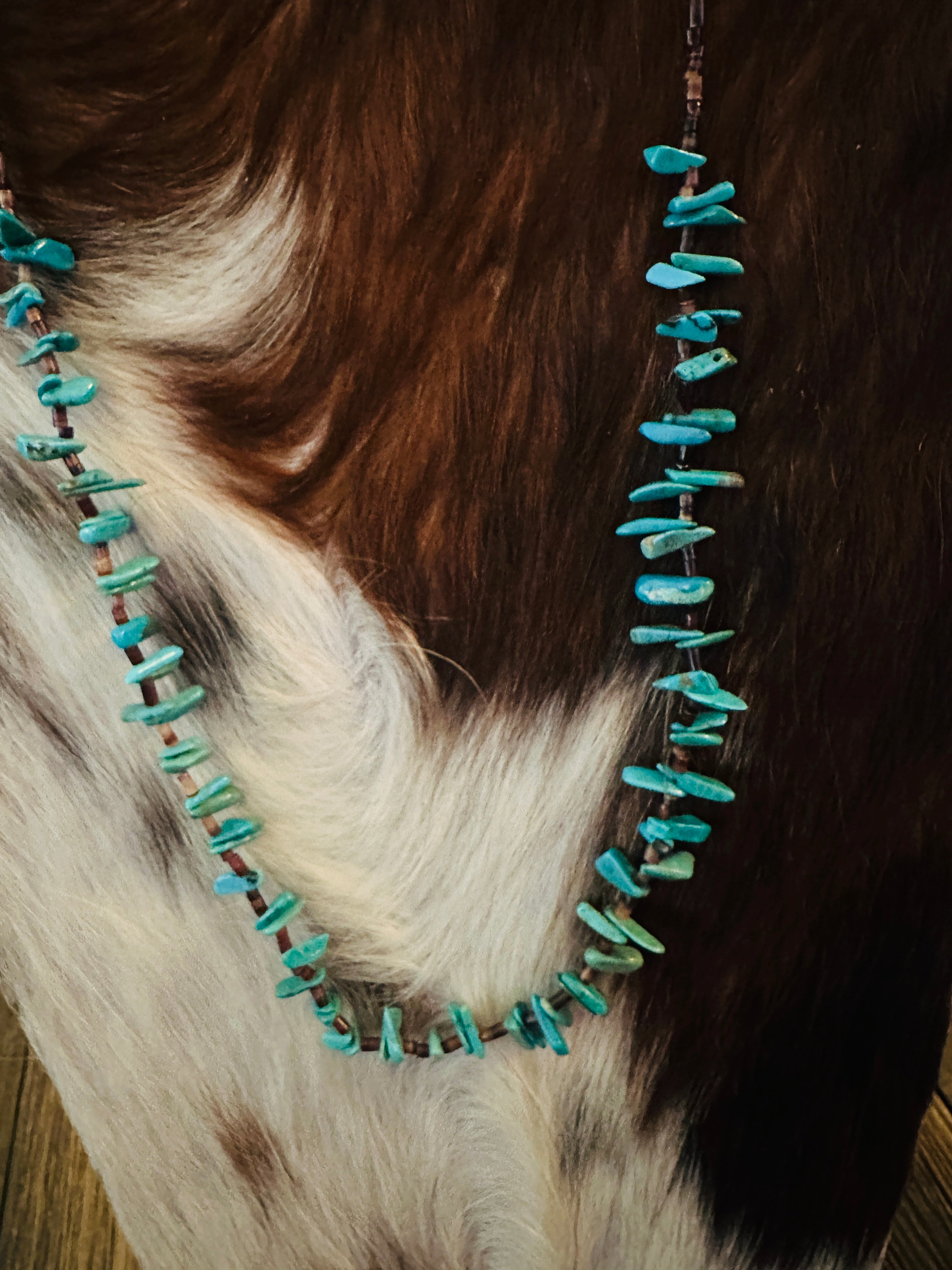Handcrafted Turquoise & Heishi 20” Beaded Necklace