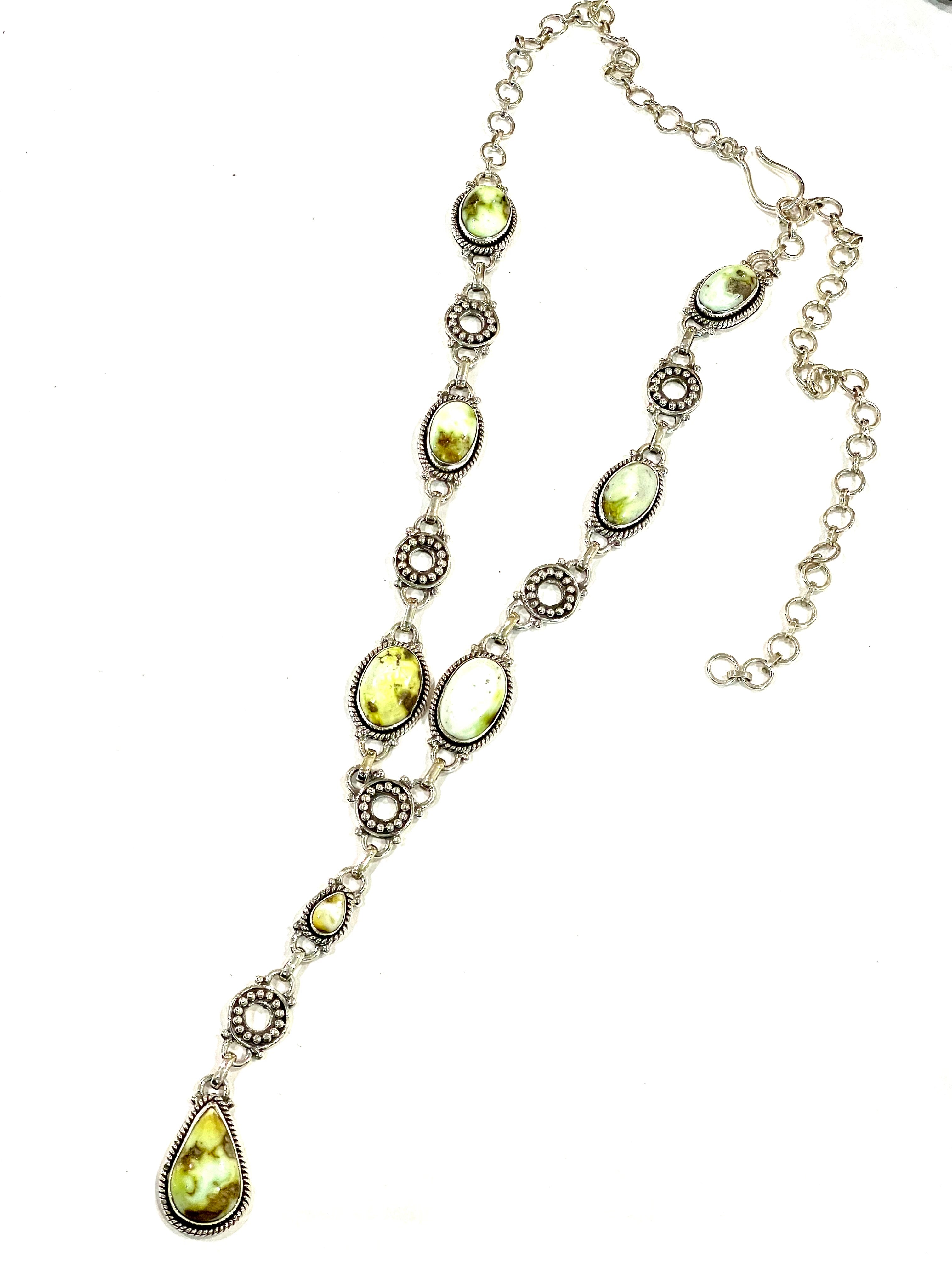 Handmade Sterling Silver & Palomino Lariat Necklace