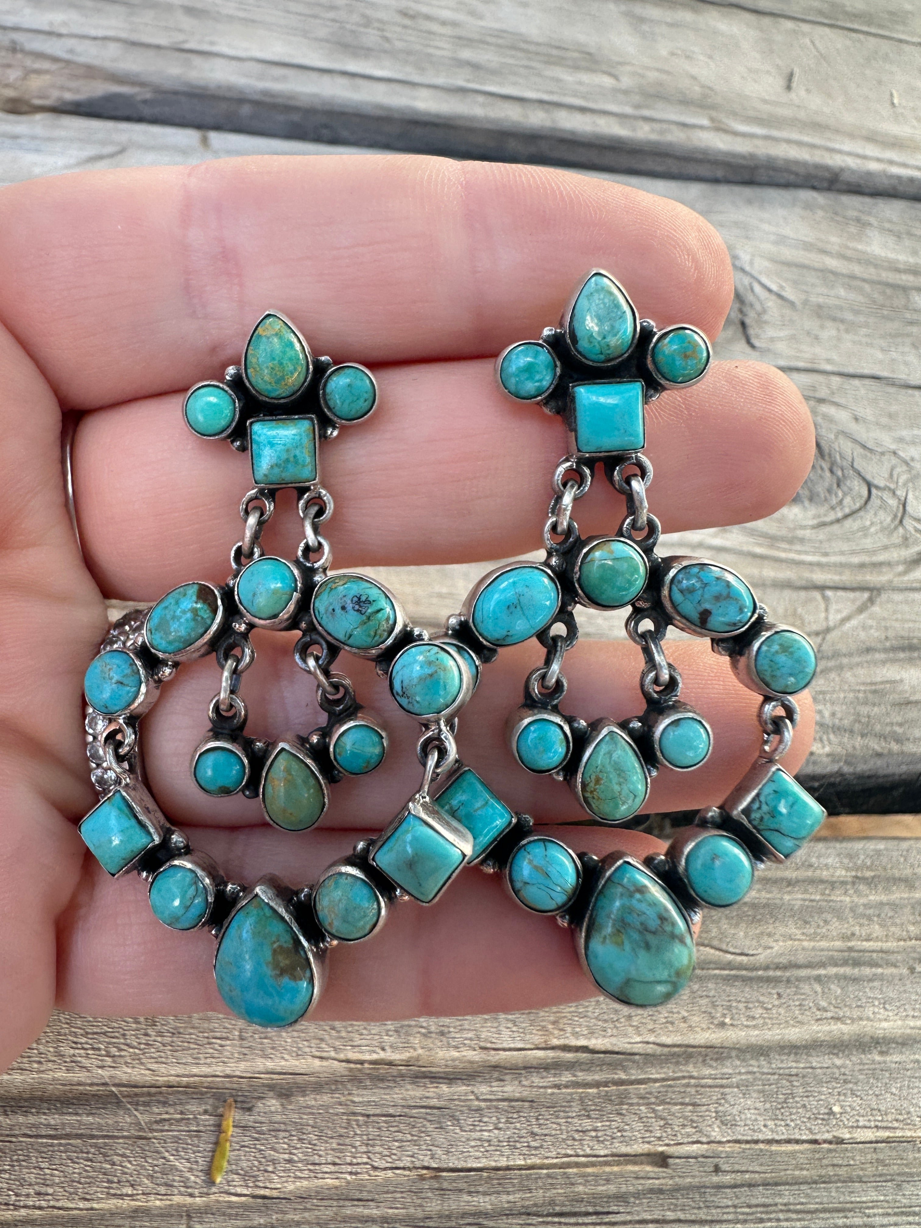 Handmade Turquoise and Sterling Silver Dangles