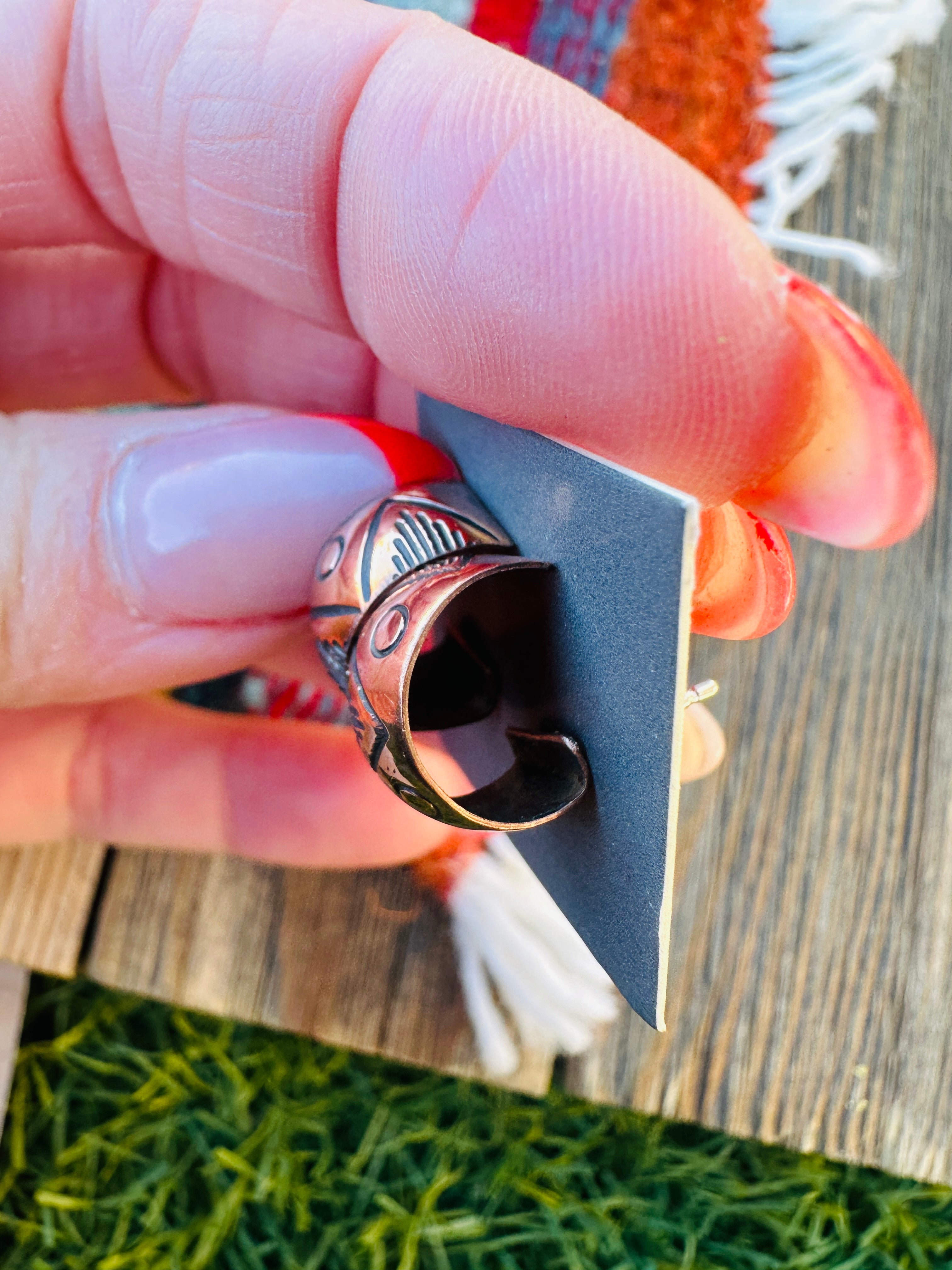 Hand Stamped Copper Hoop Earrings