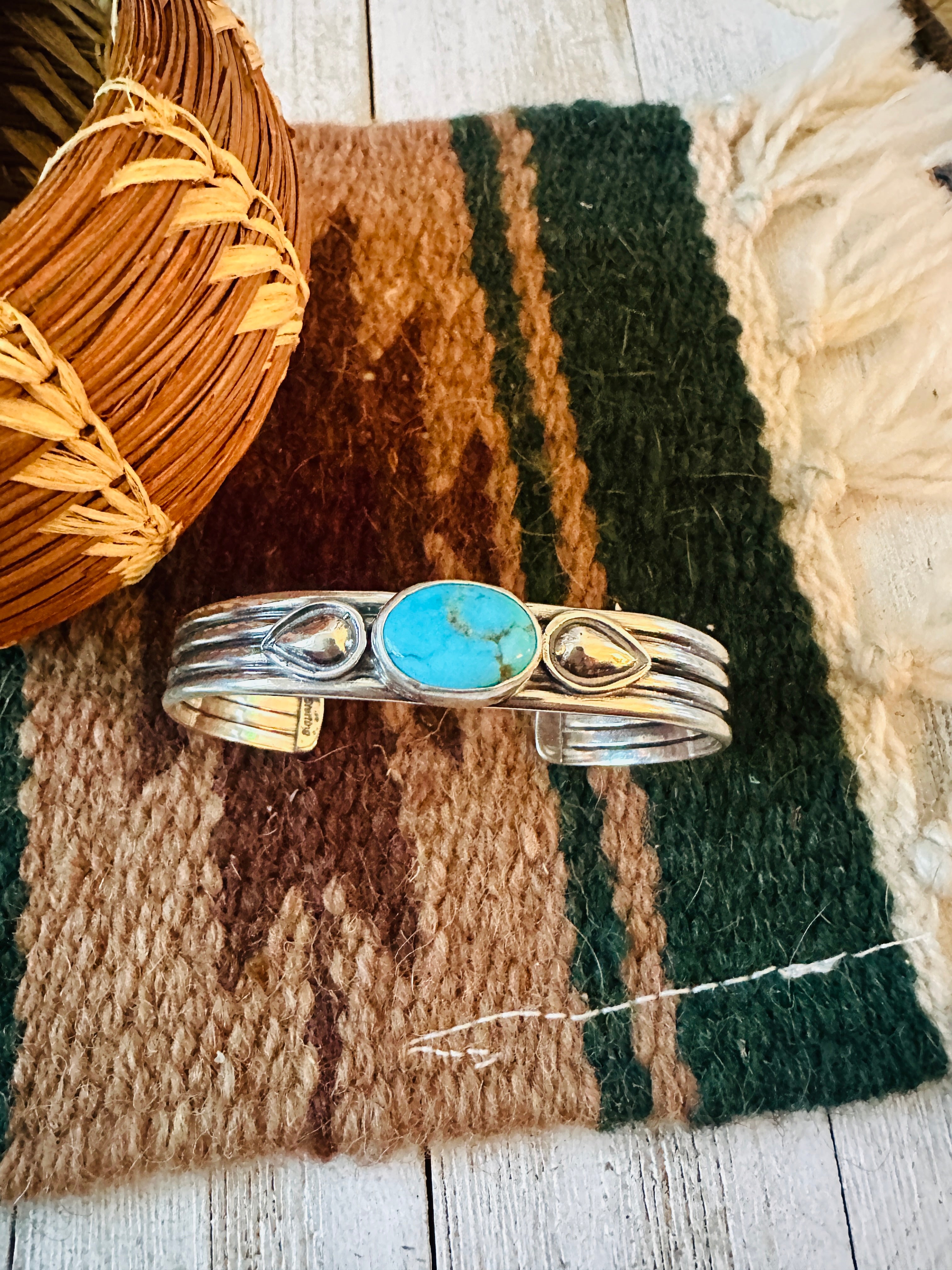 Navajo Turquoise & Sterling Silver Cuff Bracelet