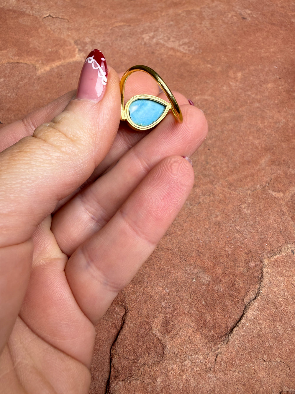 “The Golden Collection” Canyon Creek Gold Plated Sterling Silver Turquoise Ring