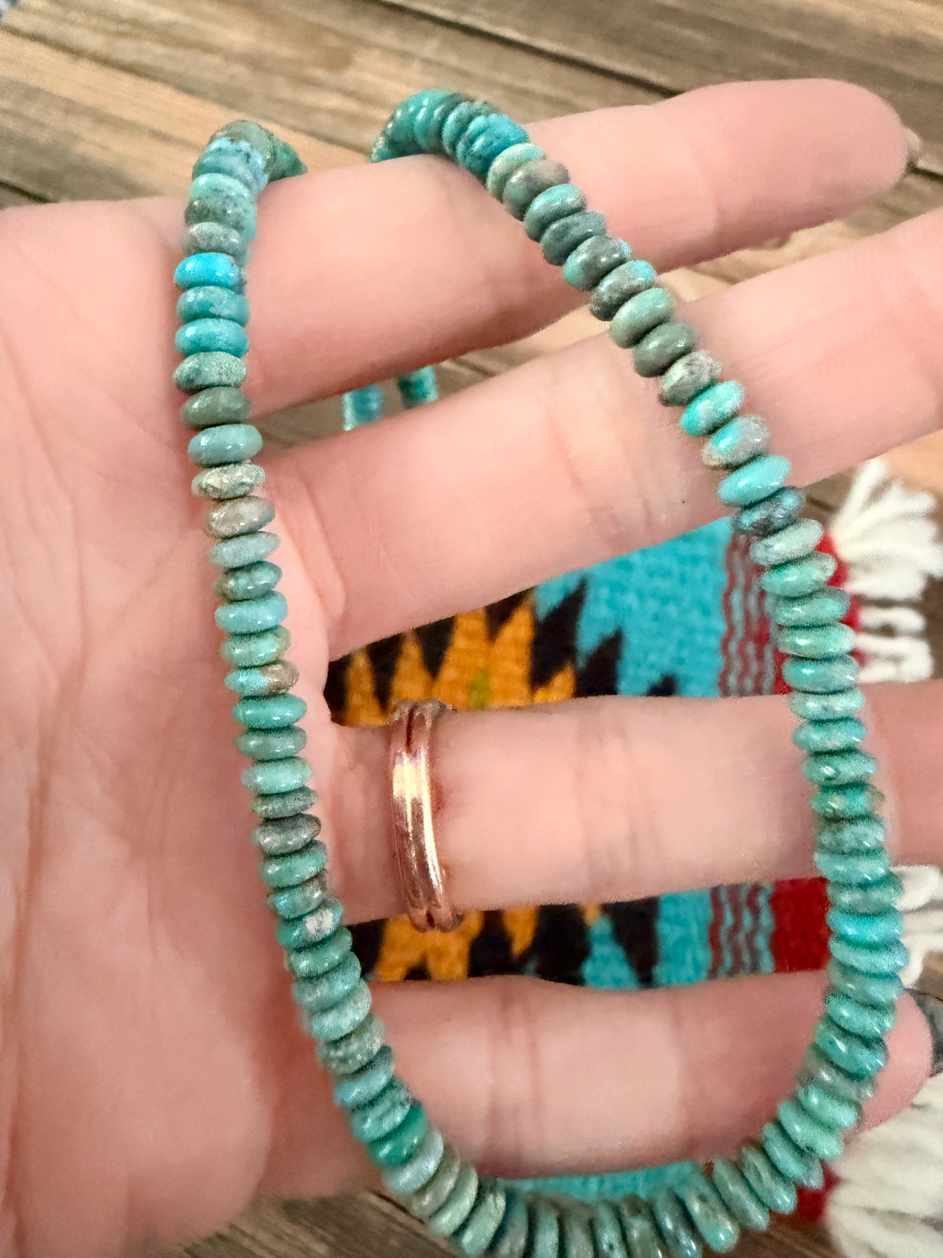 Handcrafted Turquoise 18" Beaded Necklace