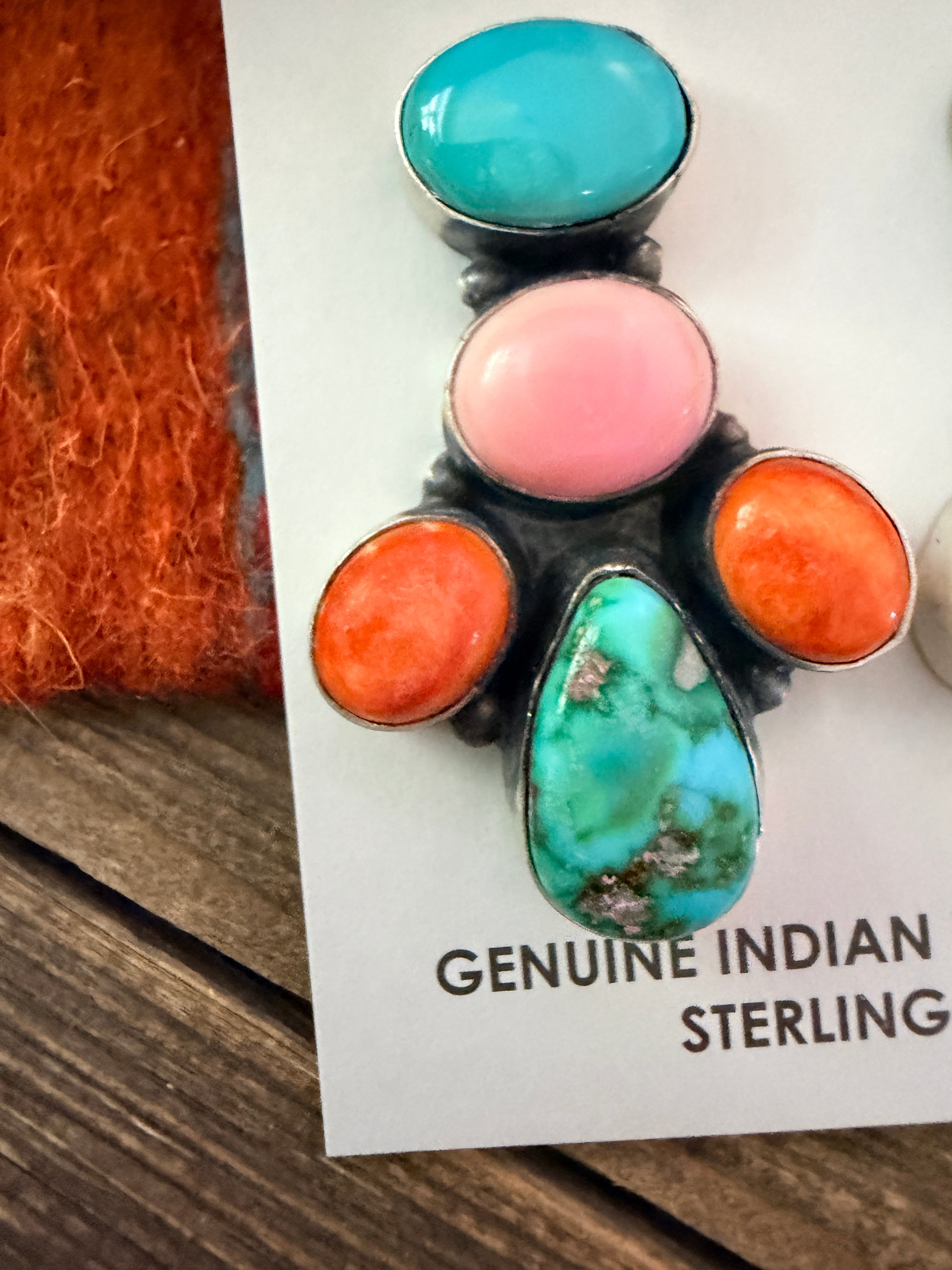 Handcrafted Multi Stone & Sterling Silver Dangle Earrings
