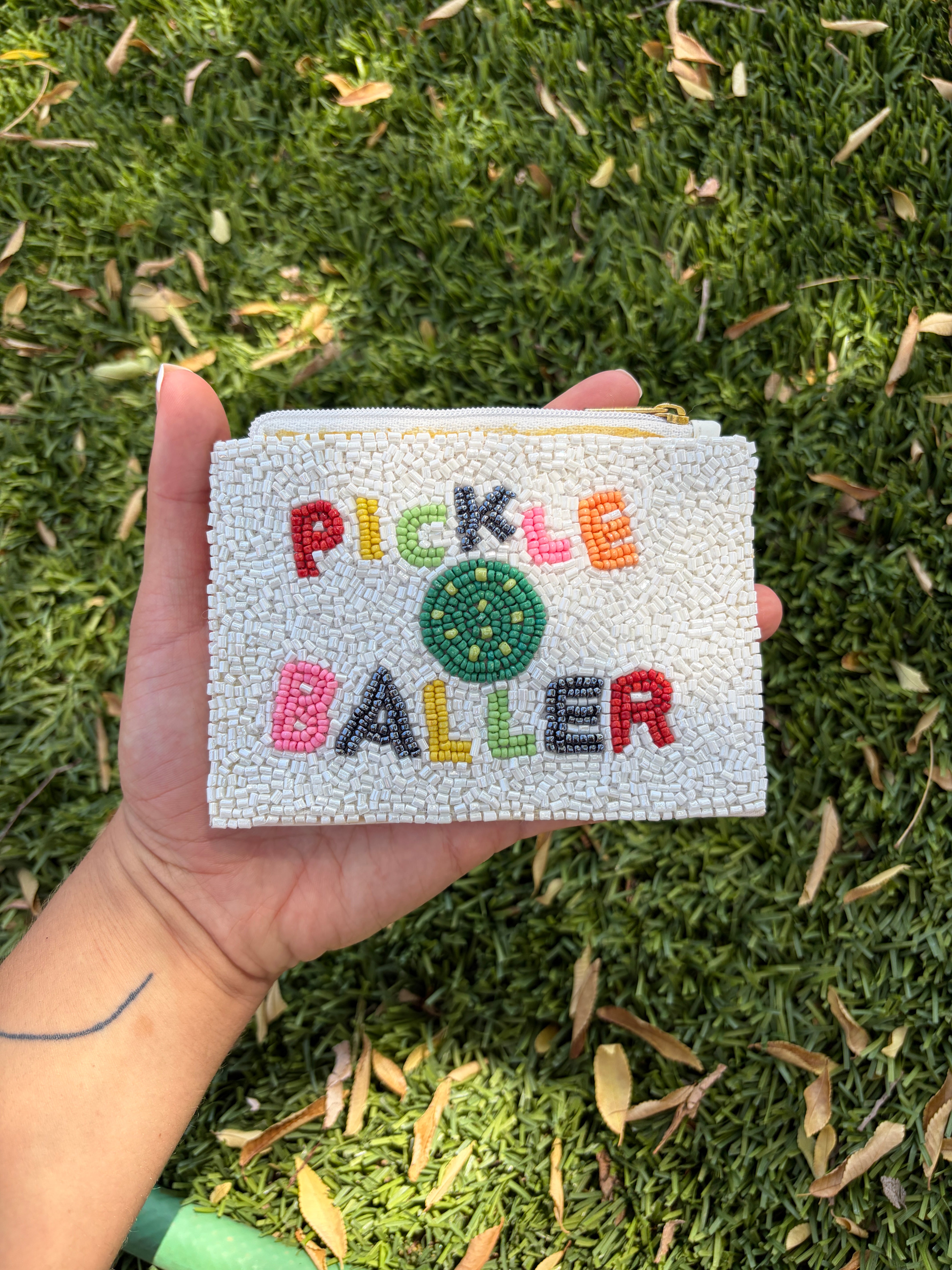 Handmade Beaded “Pickle Baller” Coin Purse