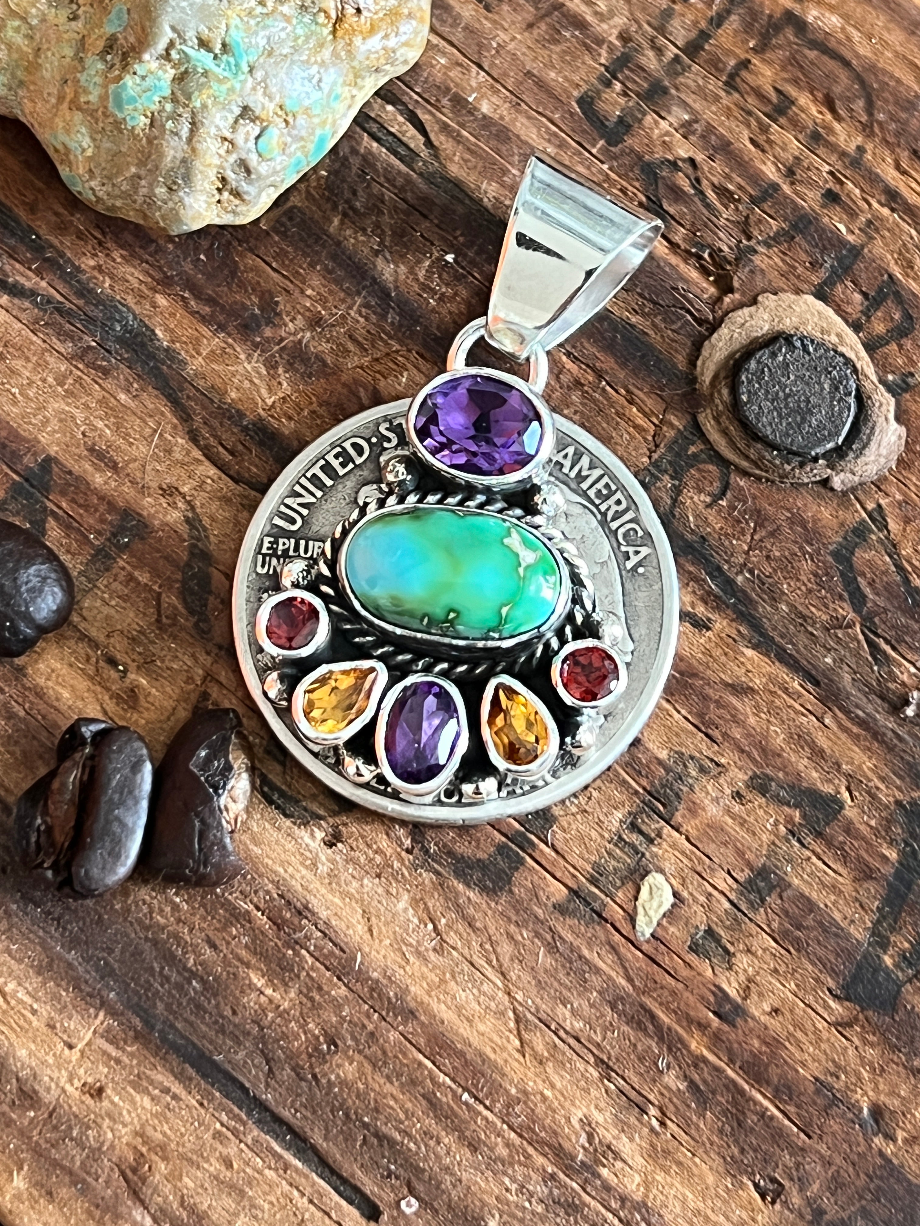 Handcrafted Silver Gems & Jewels Petite Cluster Pendant by Lucy Jake