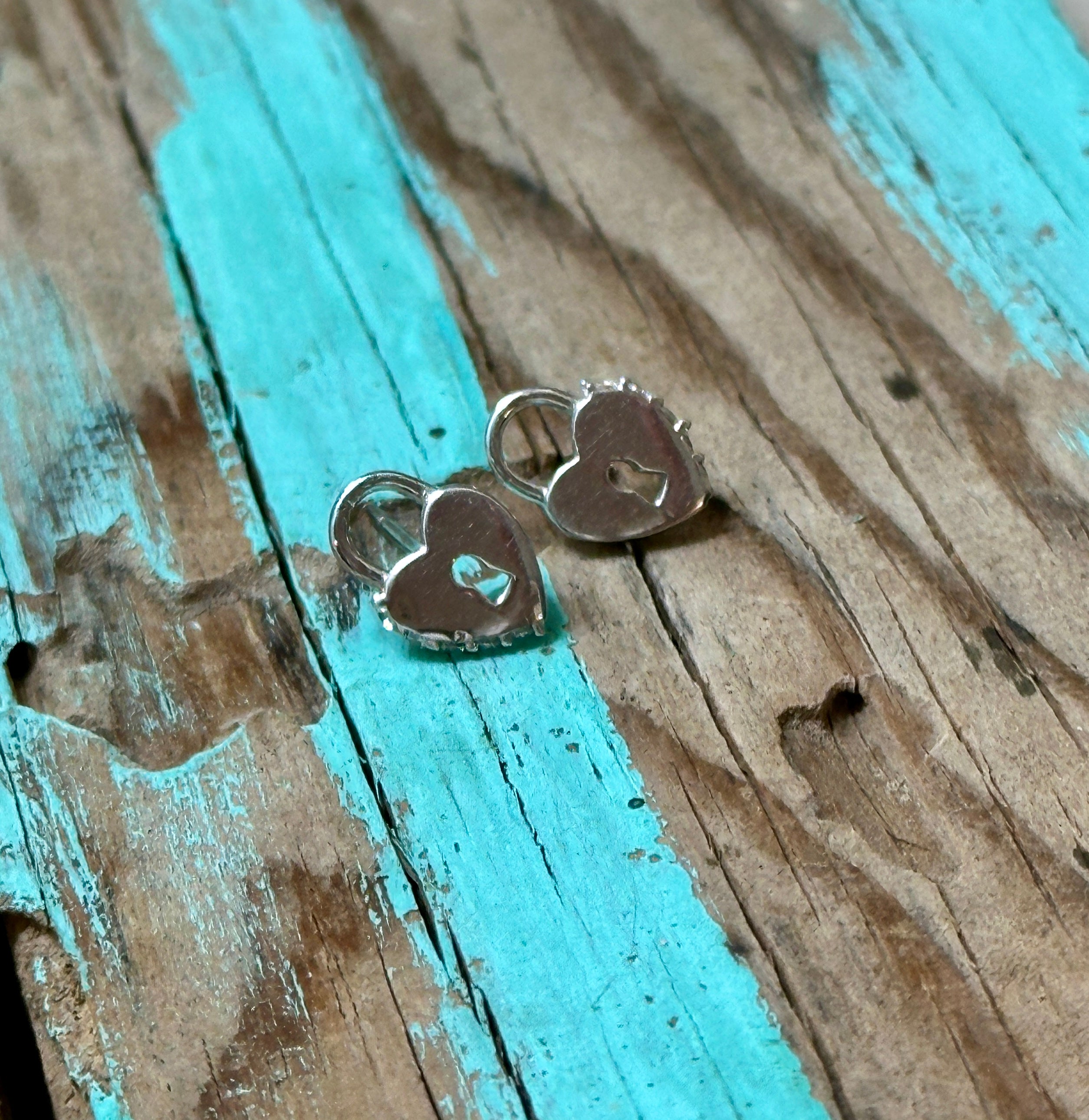 Heart Locket w/ CZ and Sterling Silver Earrings