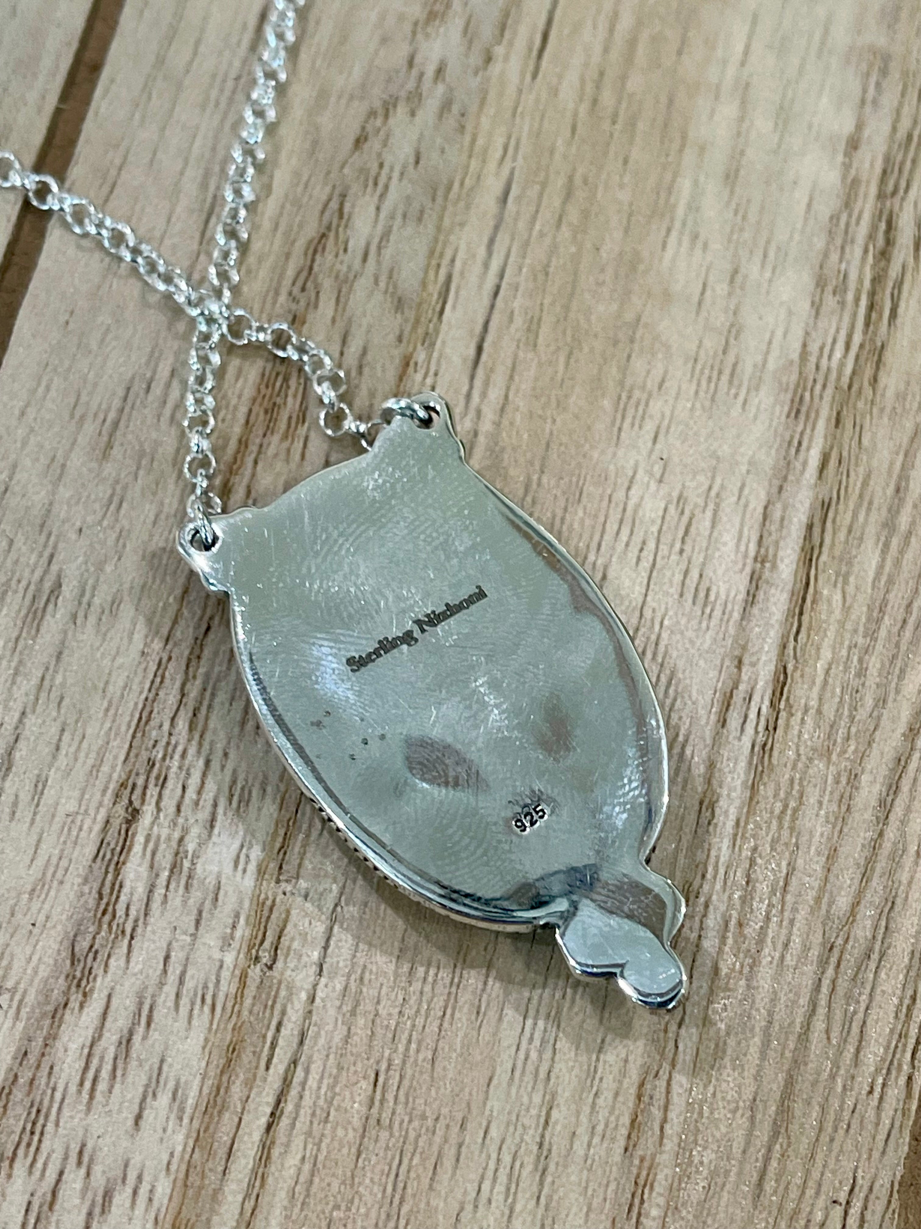 Handmade Sterling Silver & Purple Dream Mojave Heart Necklace