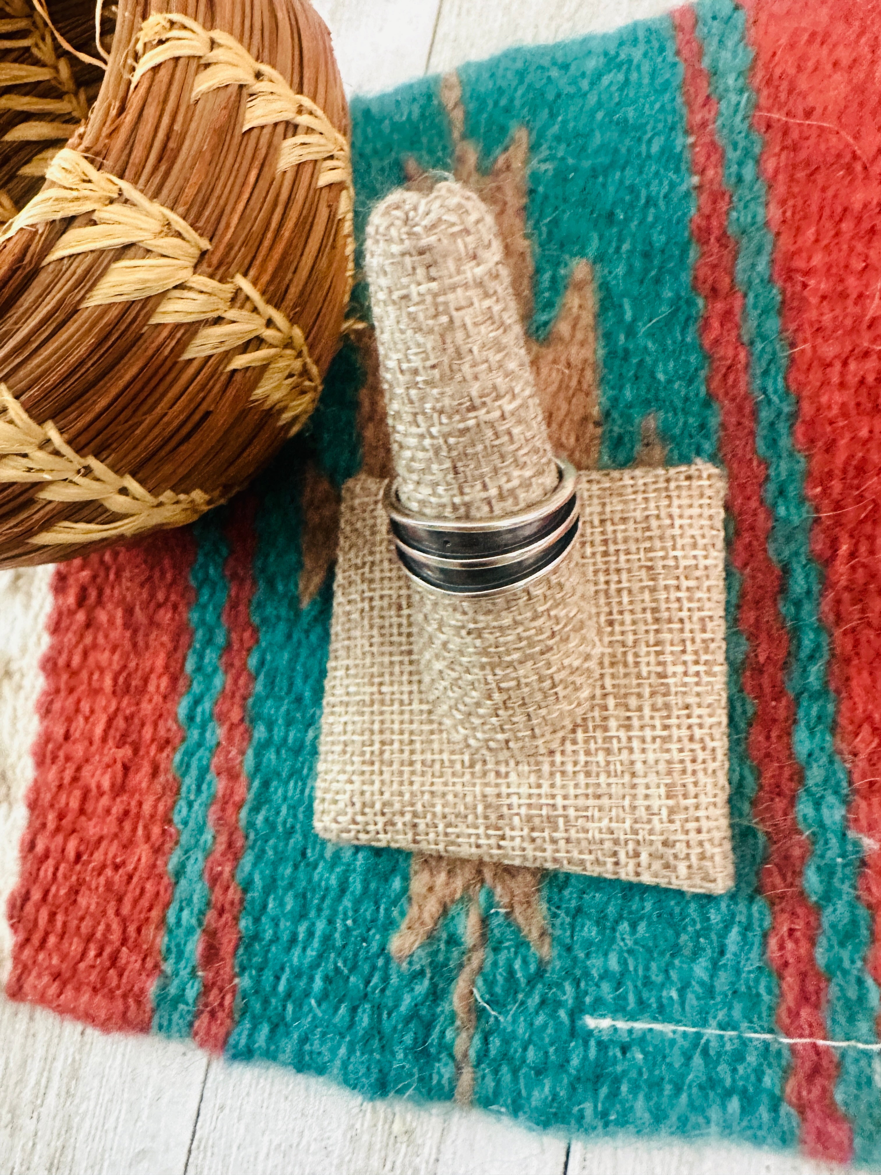 Handcrafted Old Pawn Sterling Silver Band Ring