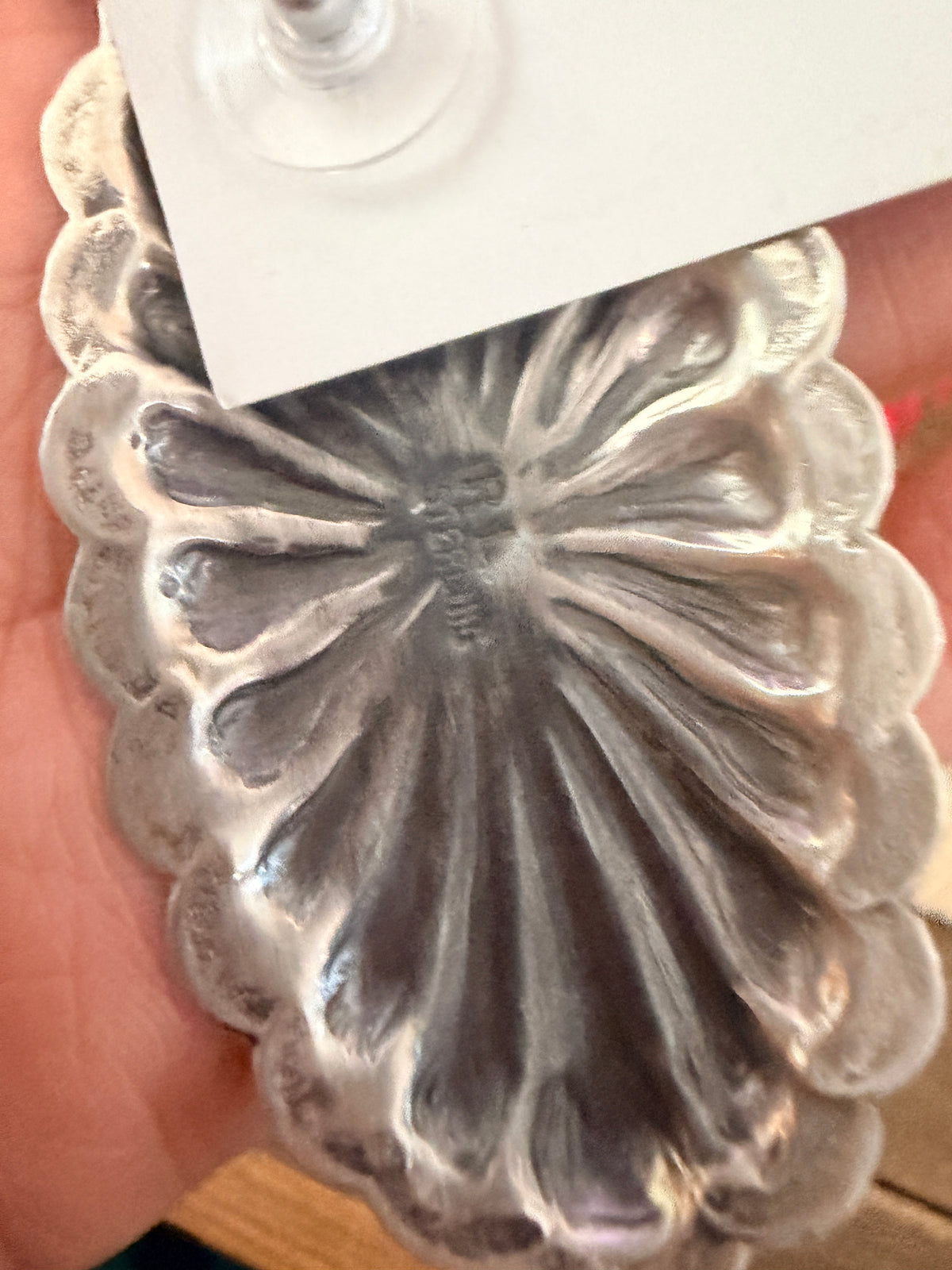 Handcrafted Spiny Oyster & Sterling Silver Concho Post Earrings by Rita Lee