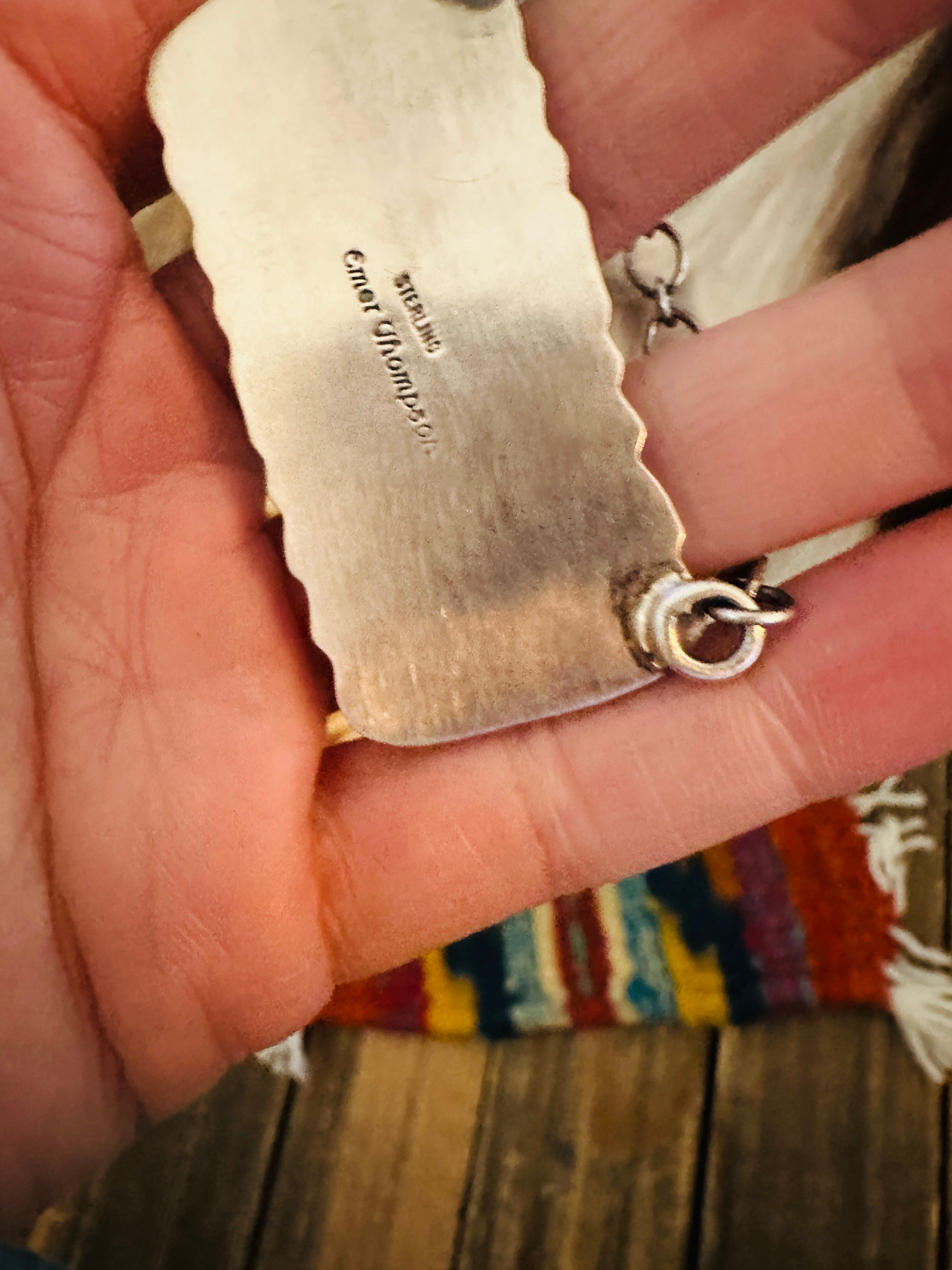 Handcrafted Turquoise & Sterling Silver Bar Necklace by Emer Thompson