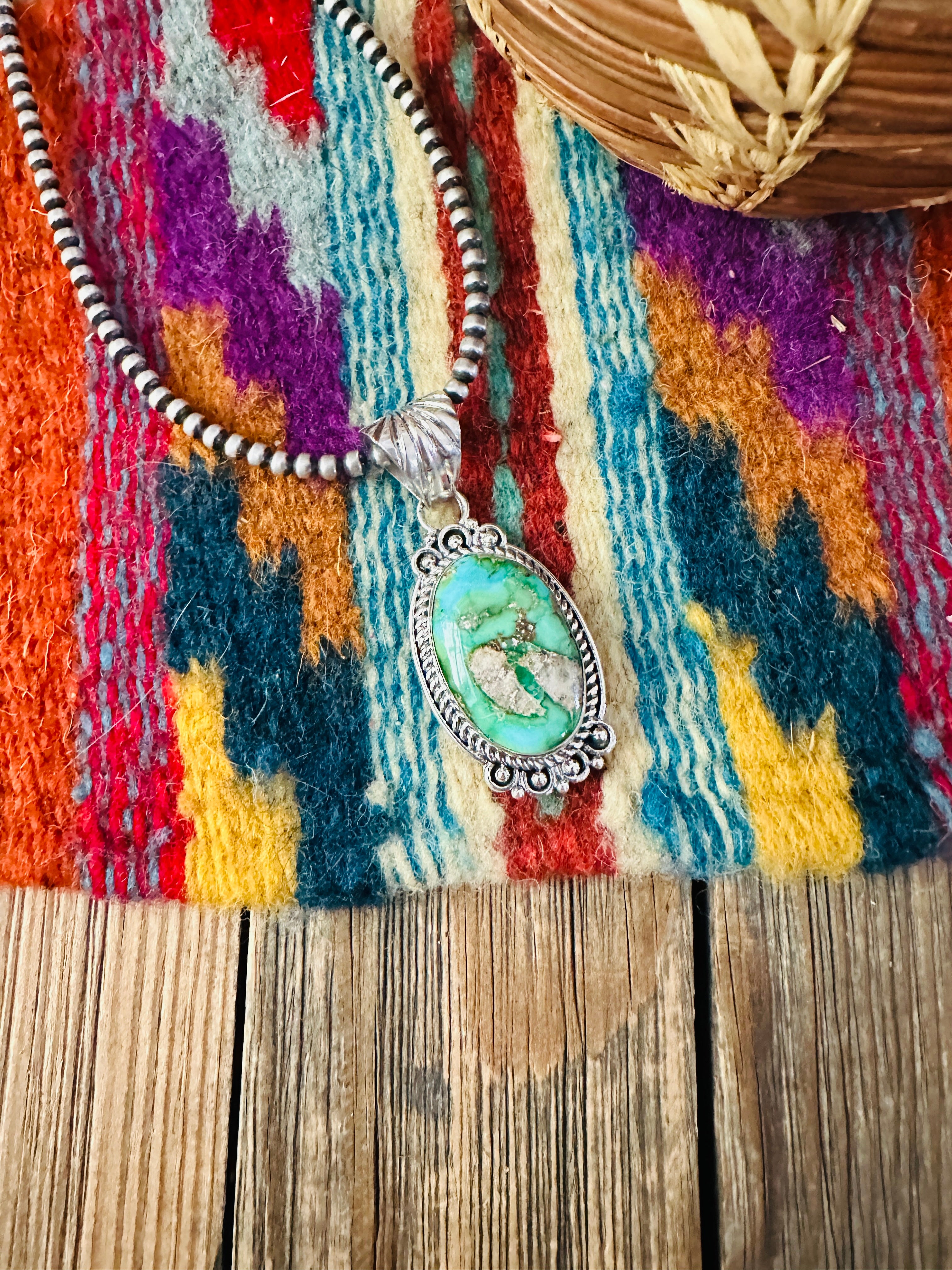 Handcrafted Sterling Silver & Sonoran Mountain Turquoise Pendant