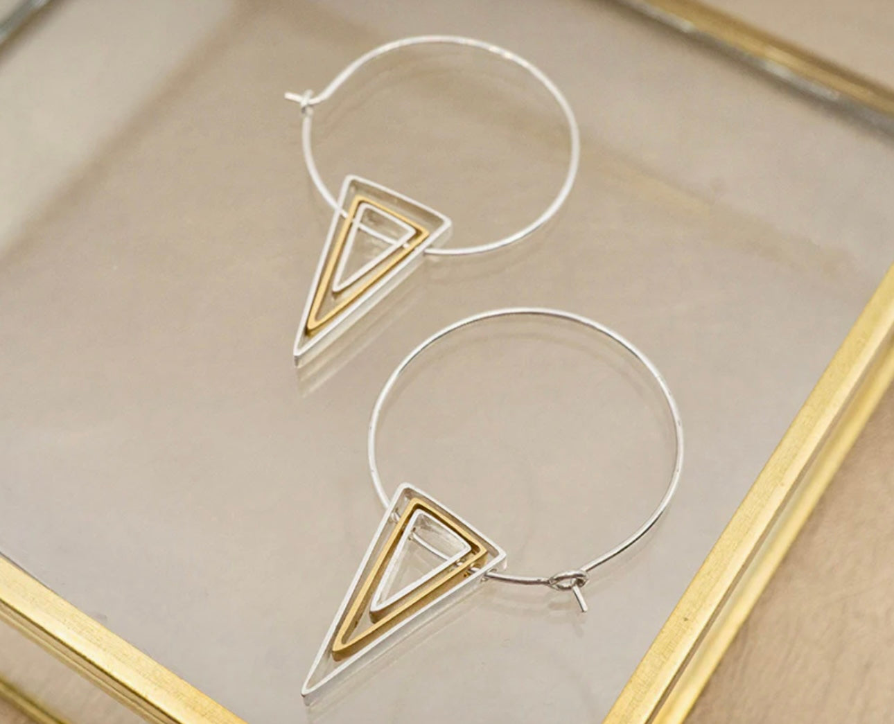 Sterling Silver & Gold Nested Hoop Earrings