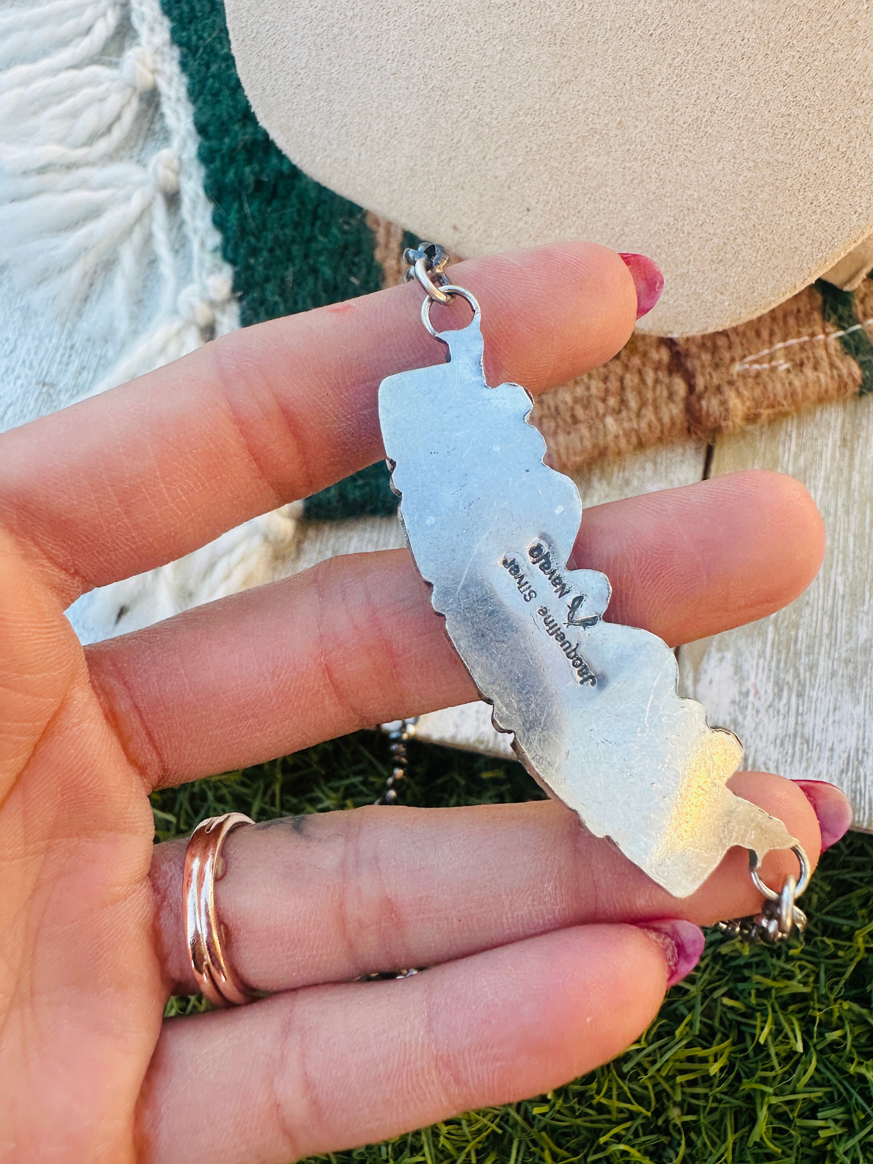 Handcrafted Turquoise & Sterling Silver Necklace by Jacqueline Silver