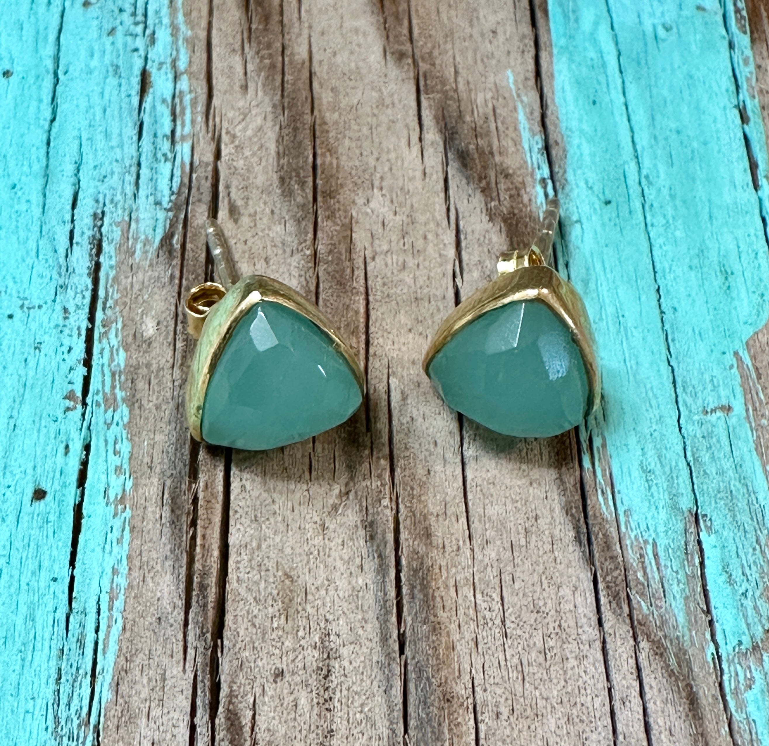 Chalcedony Gold Plated Earrings