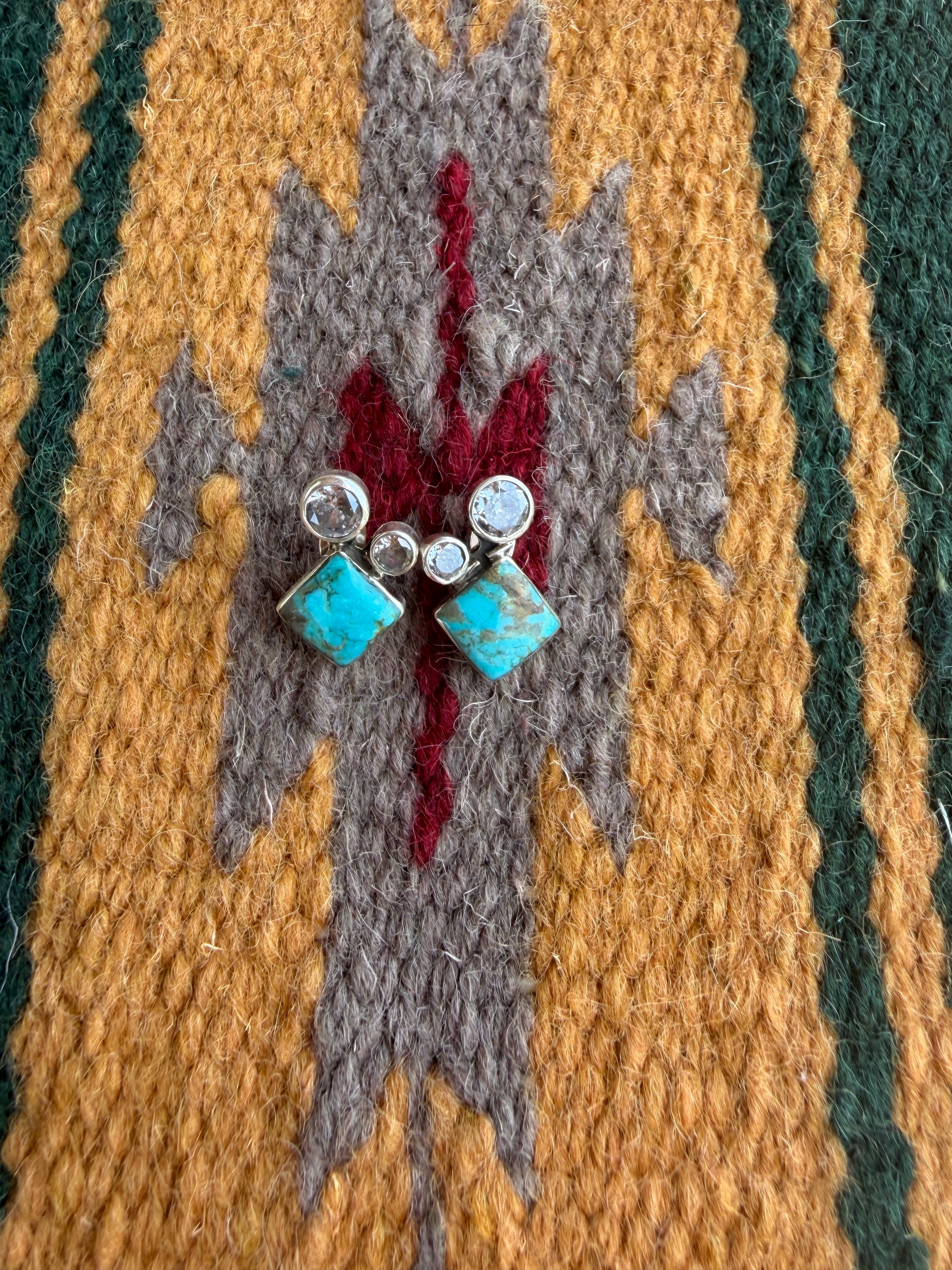 Handmade Turquoise & Sterling Silver Post Earrings