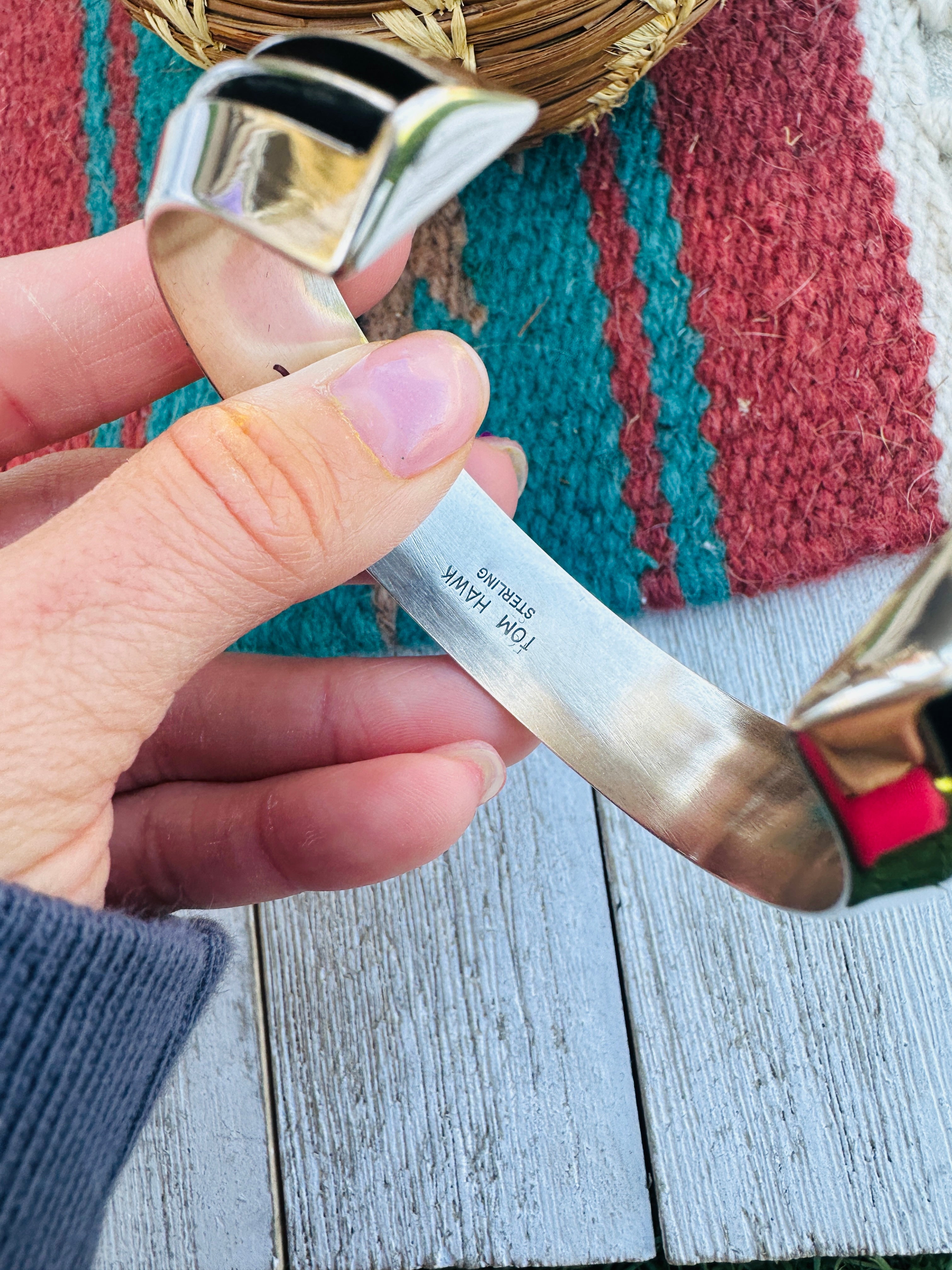 Handcrafted Hand Crafted Sterling Silver Cuff Bracelet By Tom Hawk