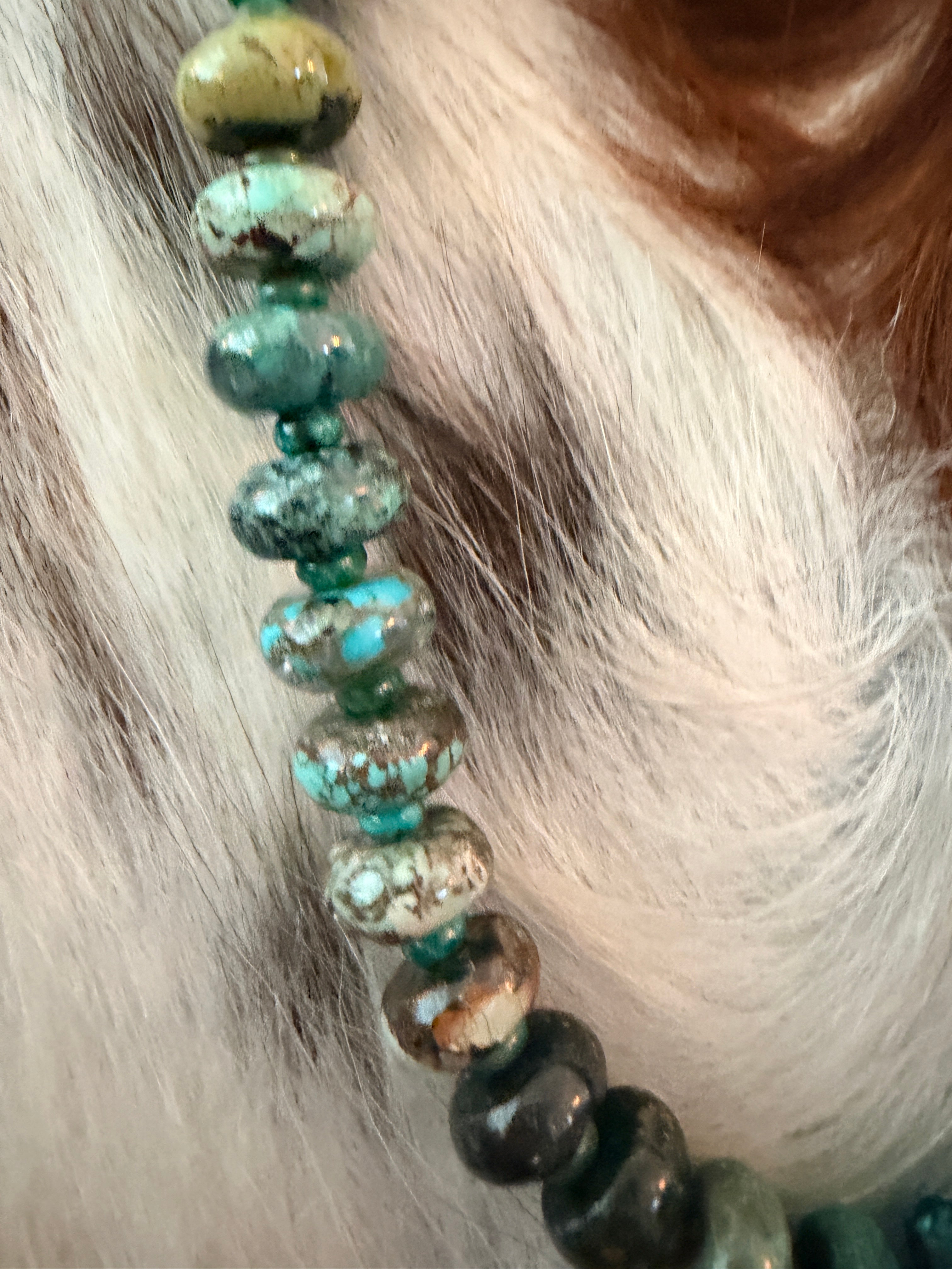 Handmade Hubei Turquoise Beaded 18” Necklace