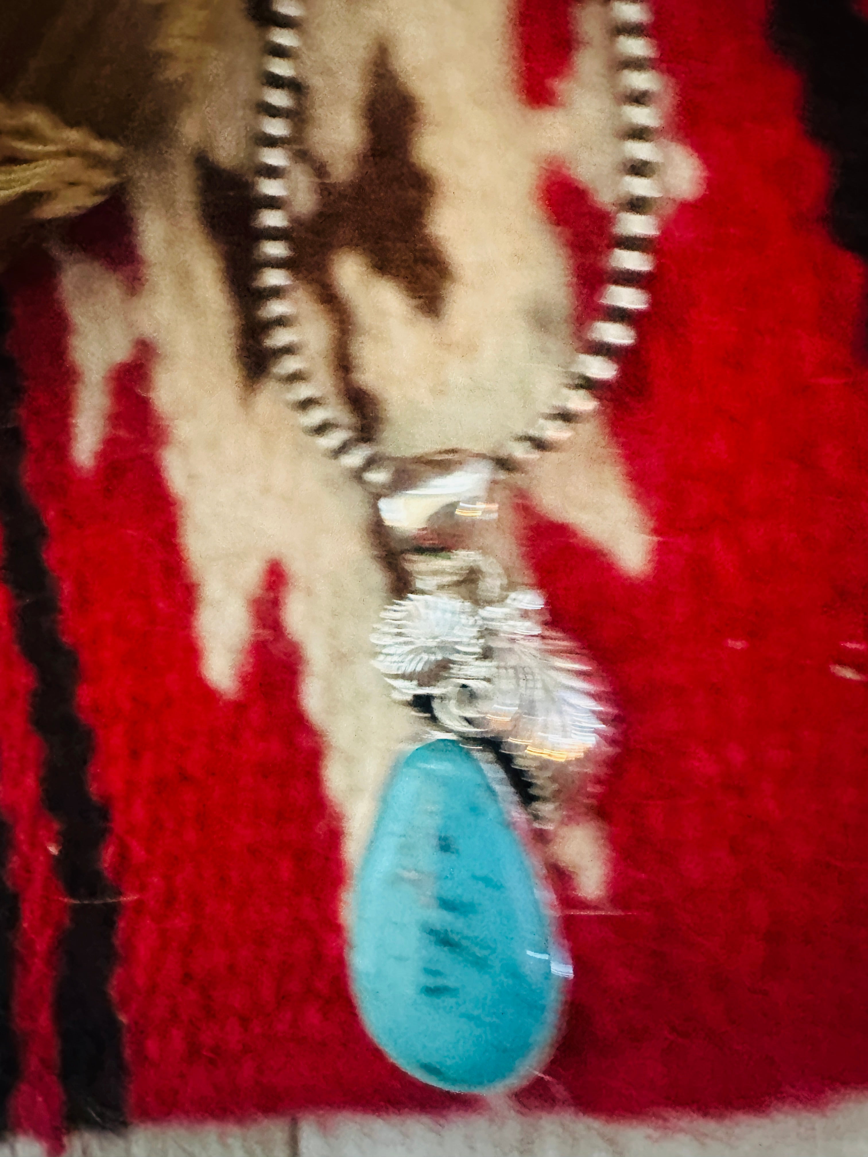 Navajo Morenci Turquoise & Sterling Silver Pendant