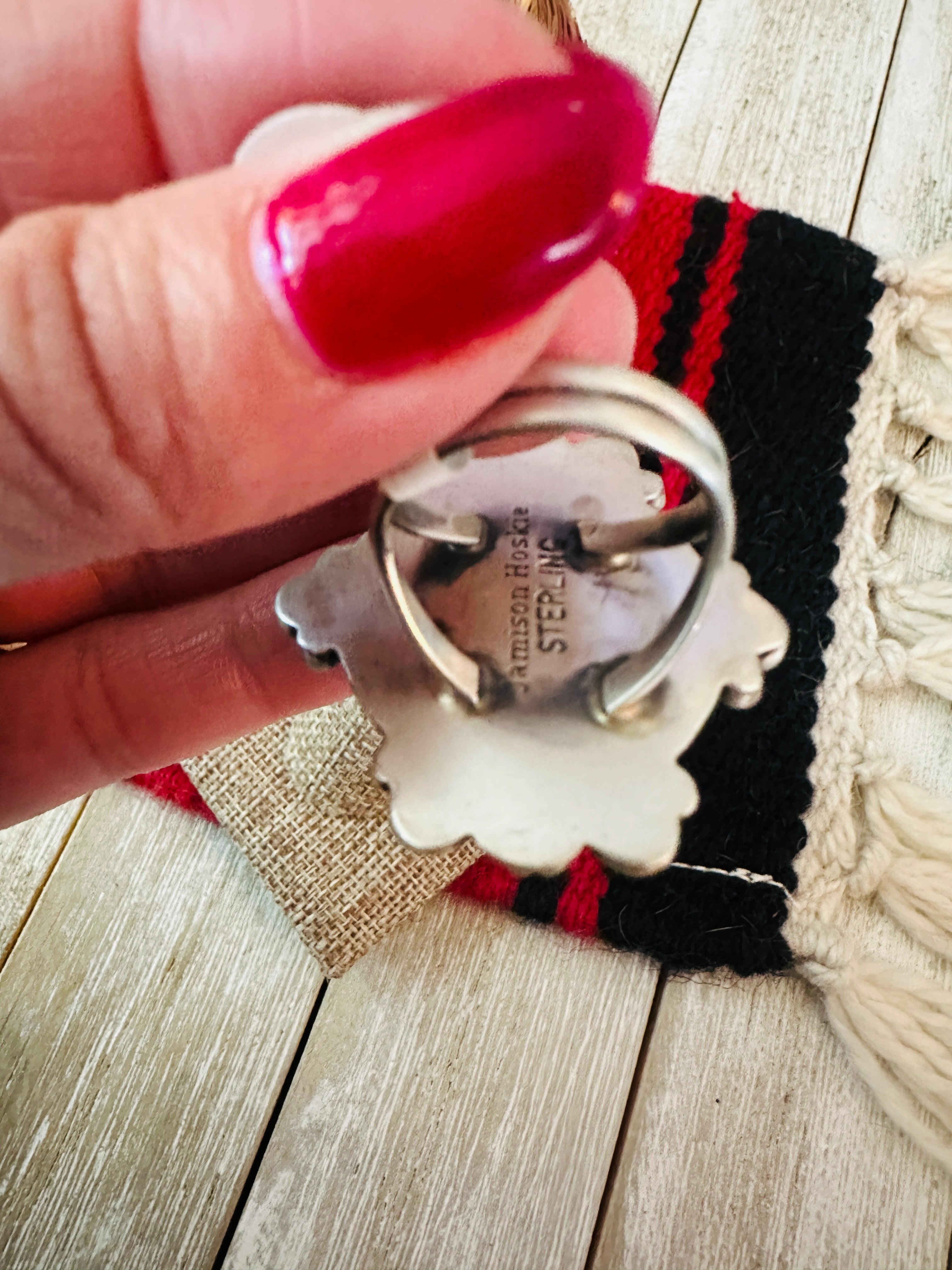 Handcrafted Blackjack Turquoise & Sterling Silver Ring Size 7.5 by Jamison Hoskie