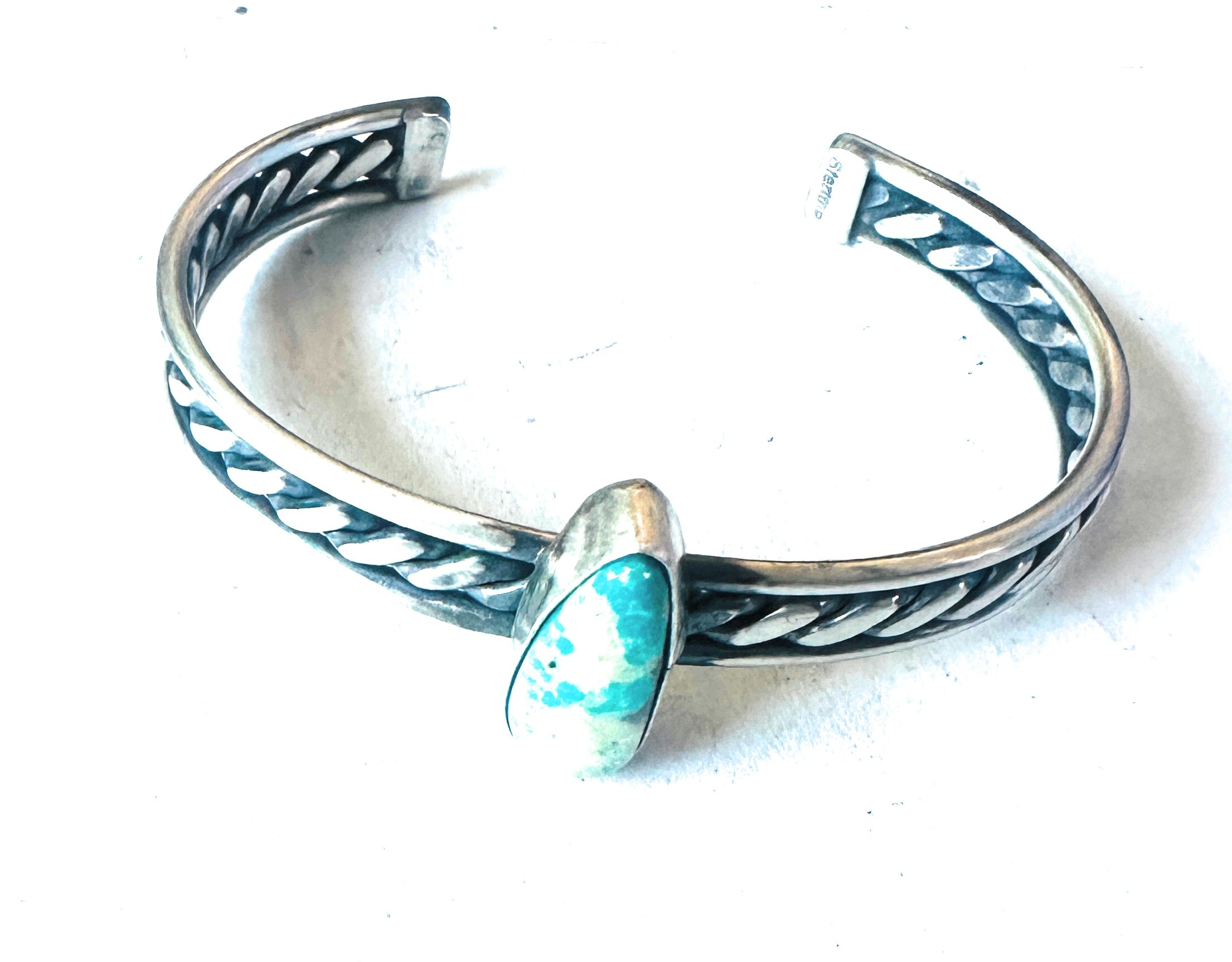 Navajo Sterling Silver & Turquoise Cuff Bracelet