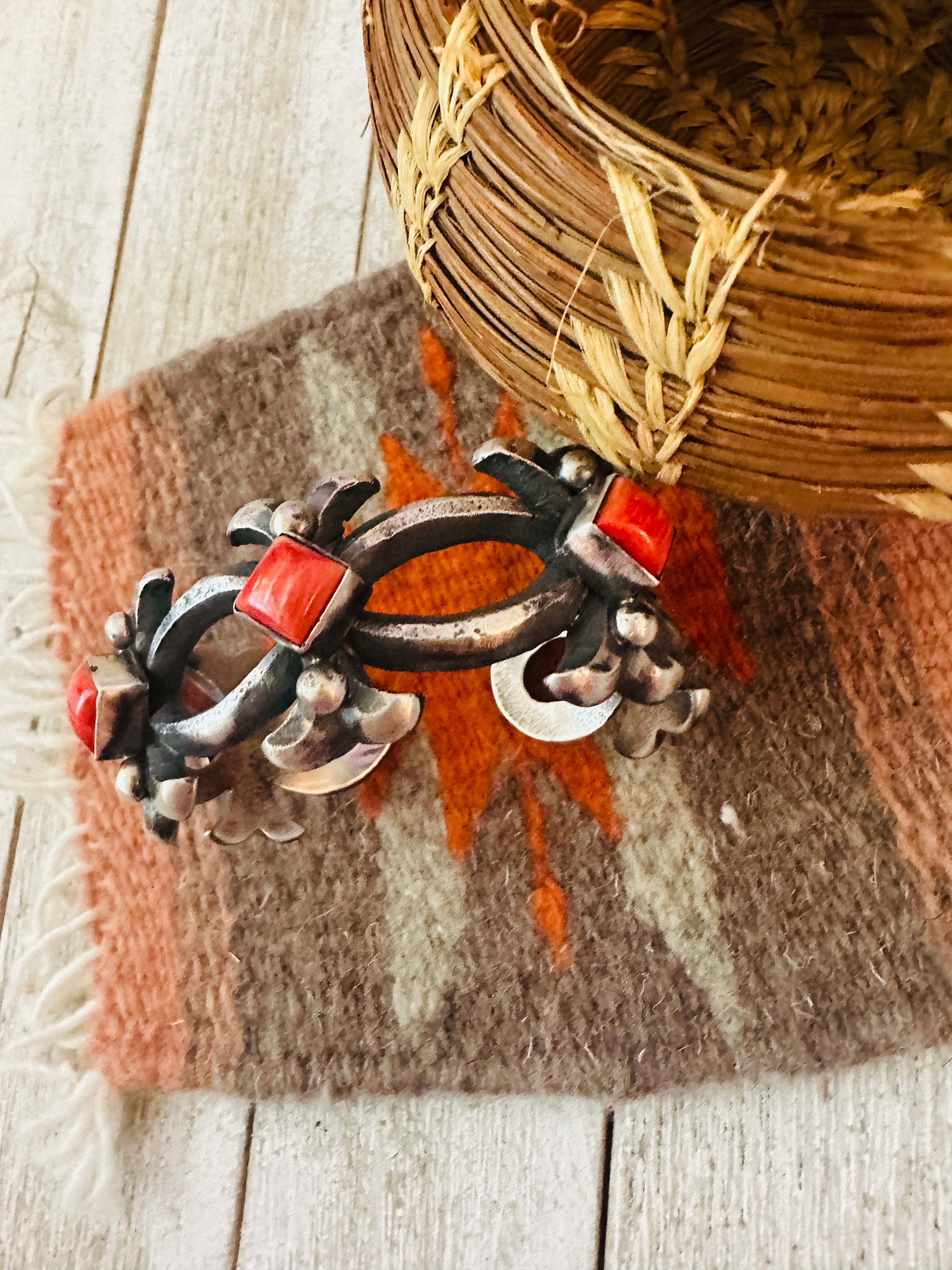 Handcrafted Spiny Oyster & Sterling Silver Cuff Bracelet by Chimney Butte