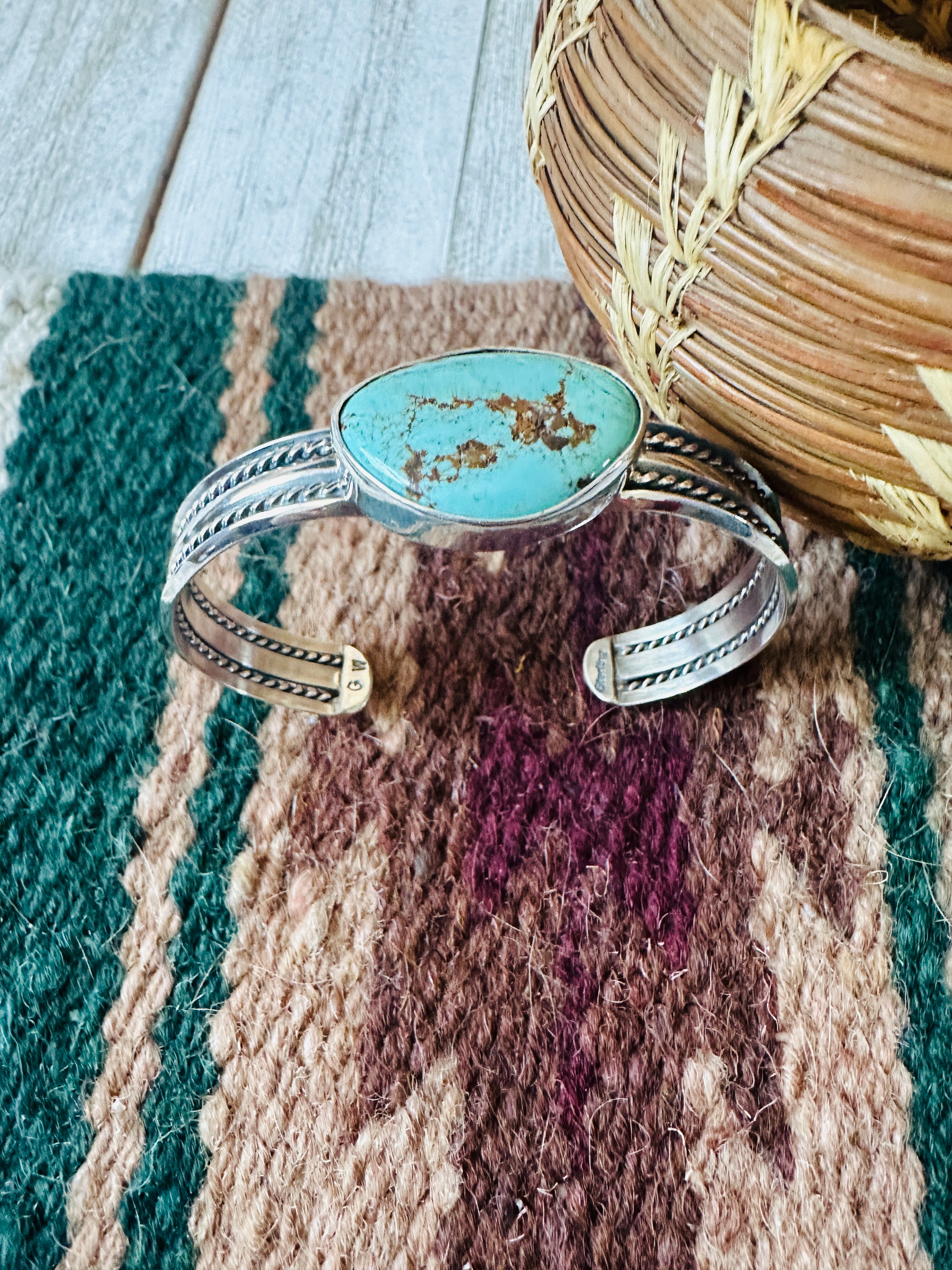 Navajo Turquoise & Sterling Silver Cuff Bracelet